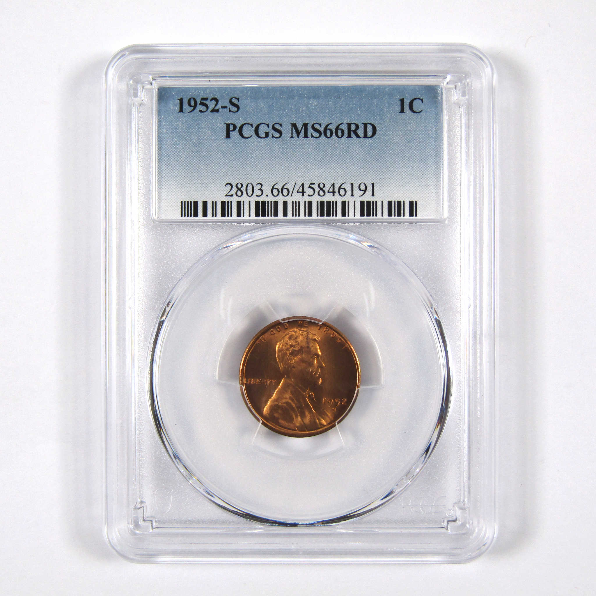 1952 S Lincoln Wheat Cent MS 66 RD PCGS Penny Uncirculated SKU:I8615