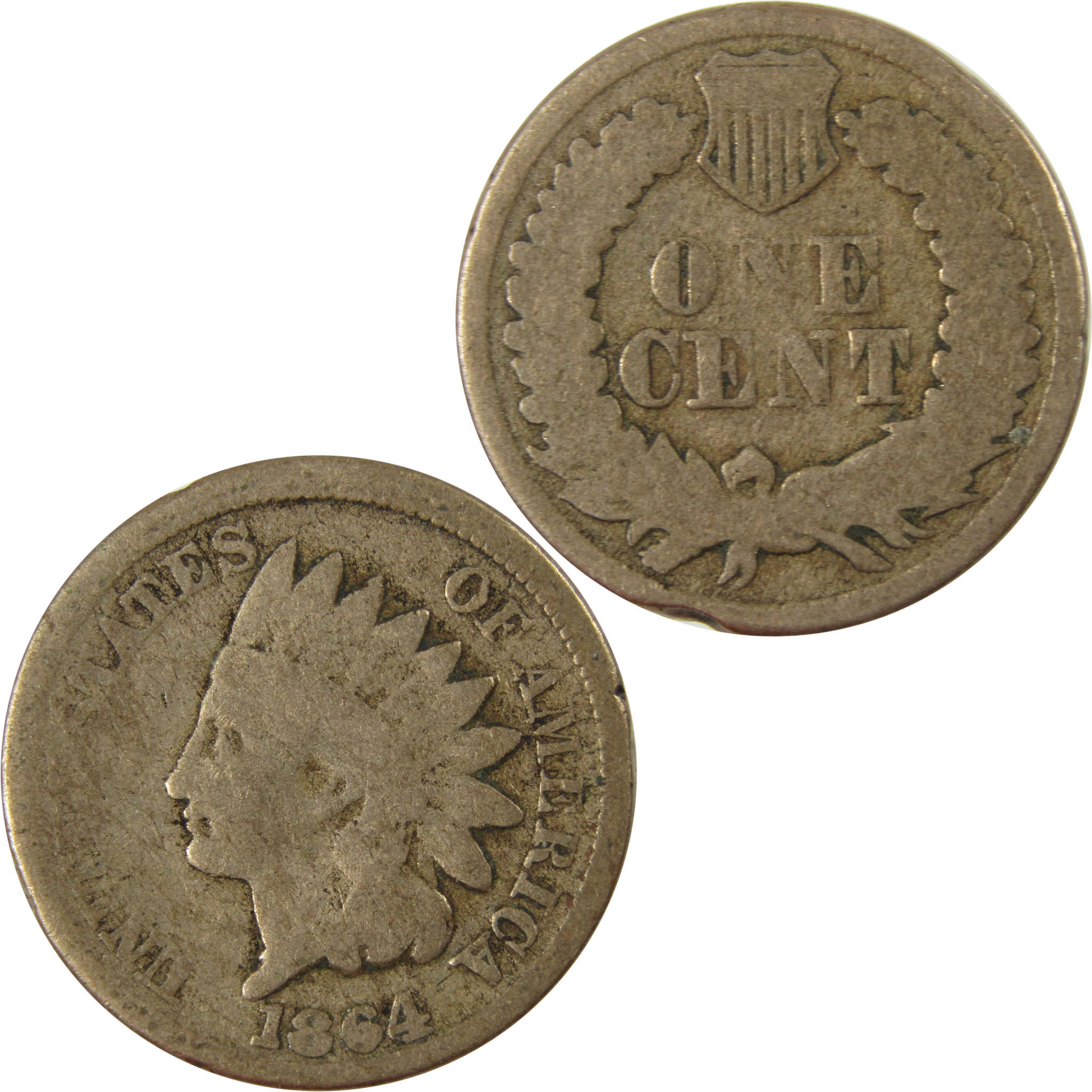 1864 Indian Head Copper-Nickel Cent G Good Details Penny SKU:CP1219