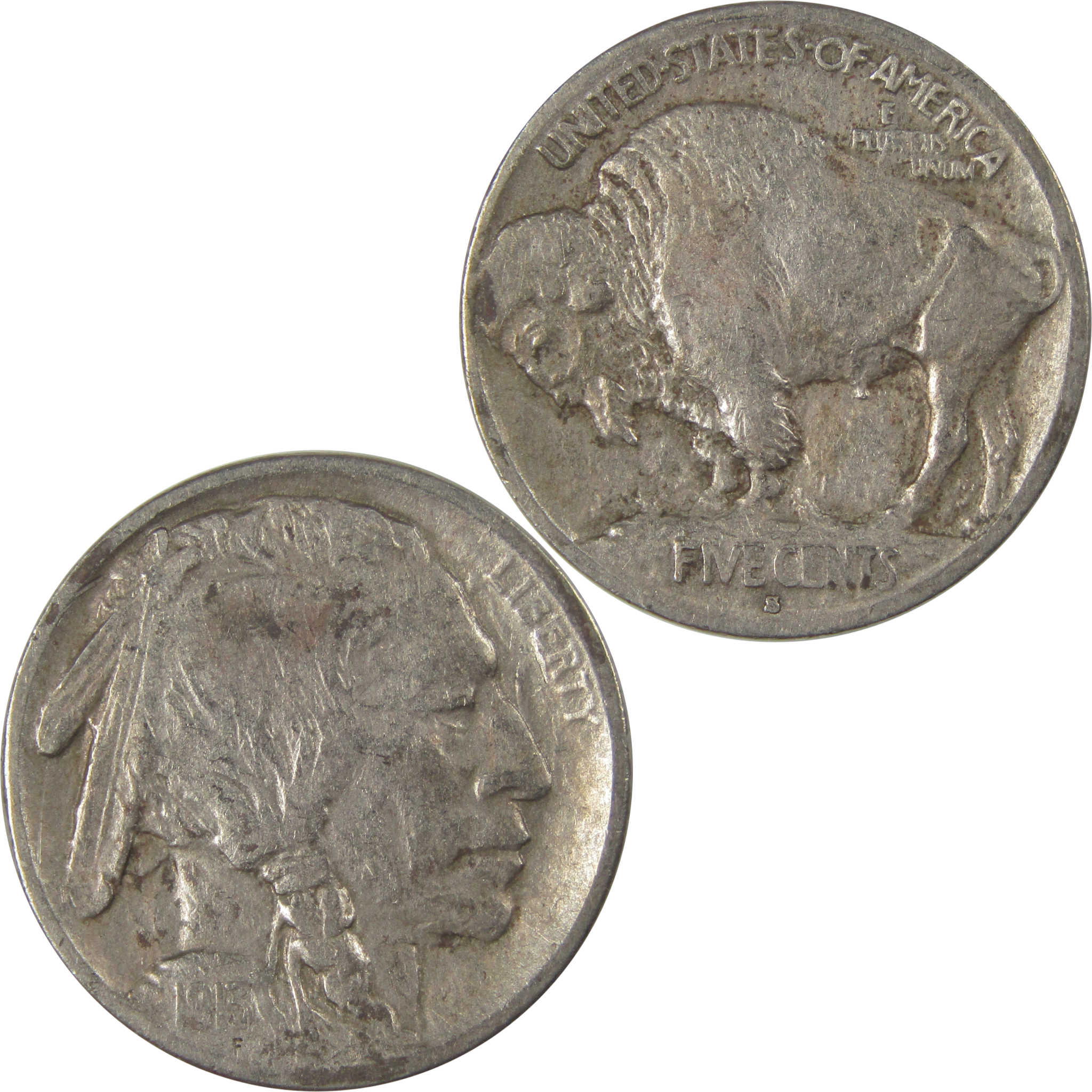 1913 S Type 1 Indian Head Buffalo Nickel F Fine Details SKU:I22891