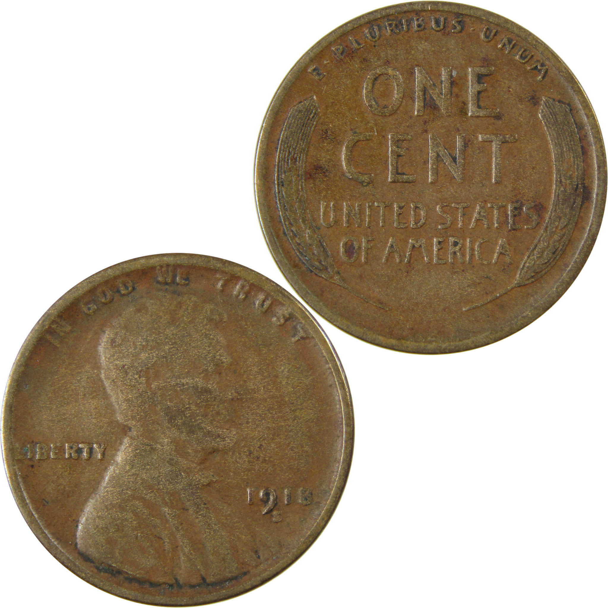 1918 S Lincoln Wheat Cent VF Very Fine Penny 1c Coin SKU:I25879