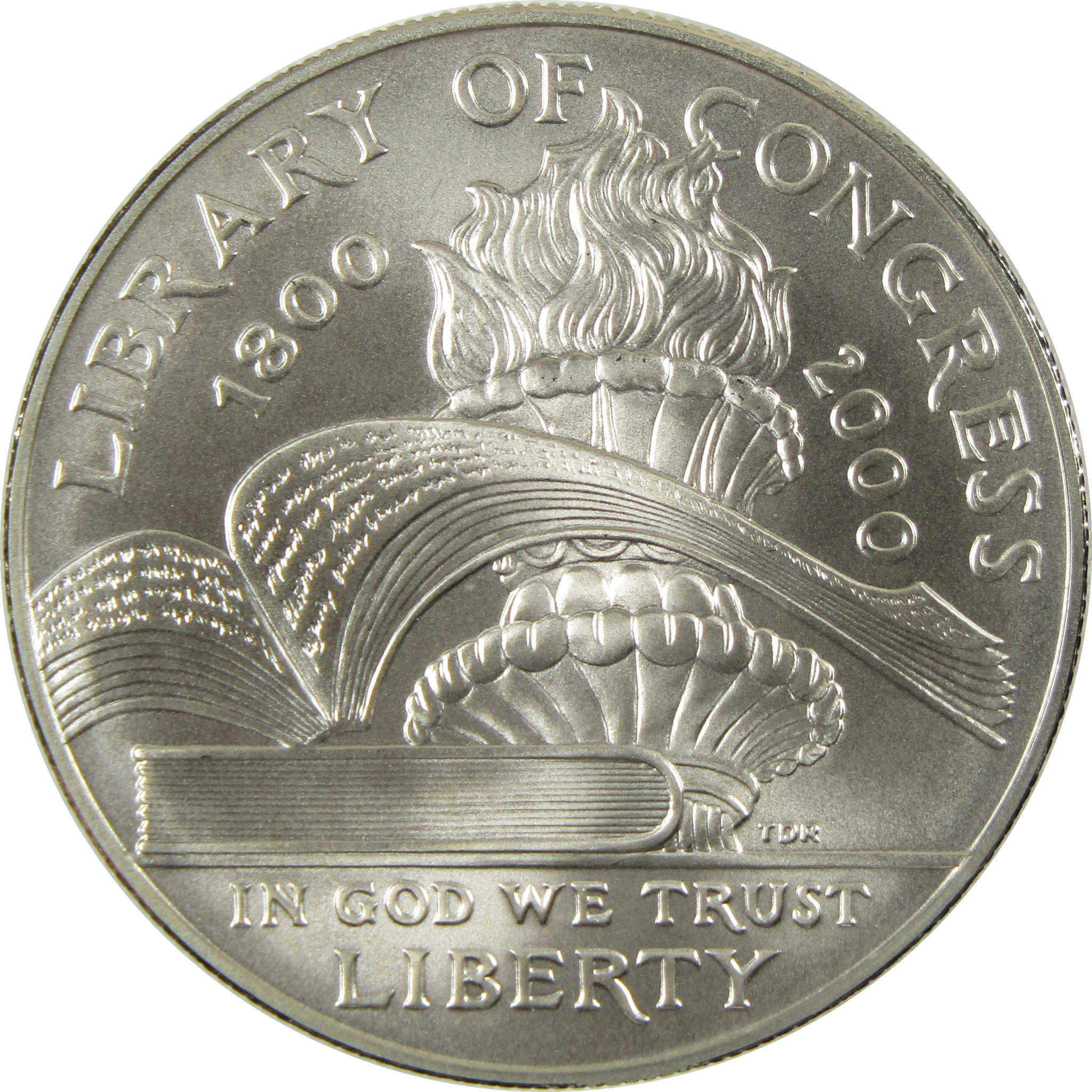 2000 P Library of Congress Commemorative Silver Dollar Uncirculated