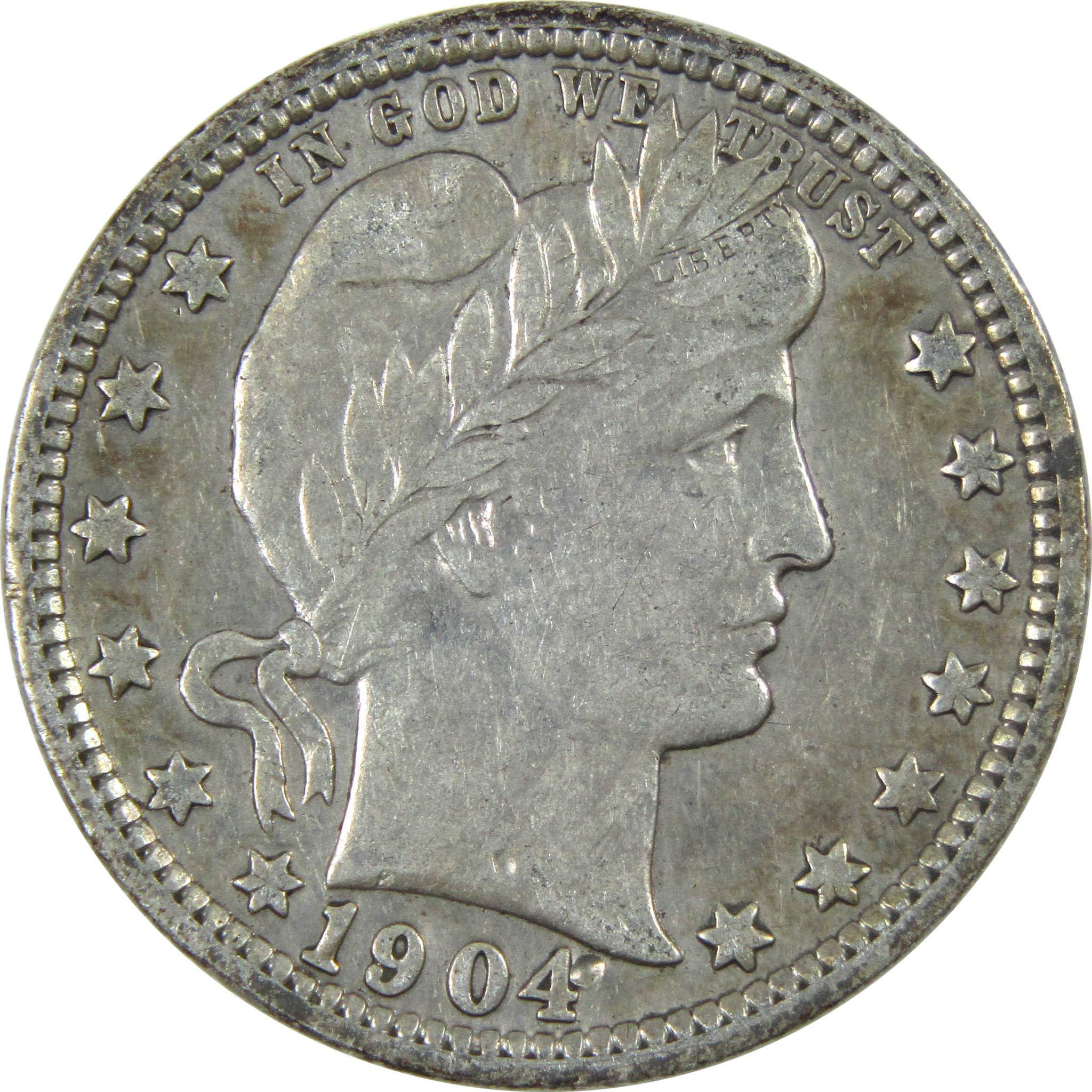 1904 O Barber Quarter F/VF Fine / Very Fine Details Silver SKU:I14651