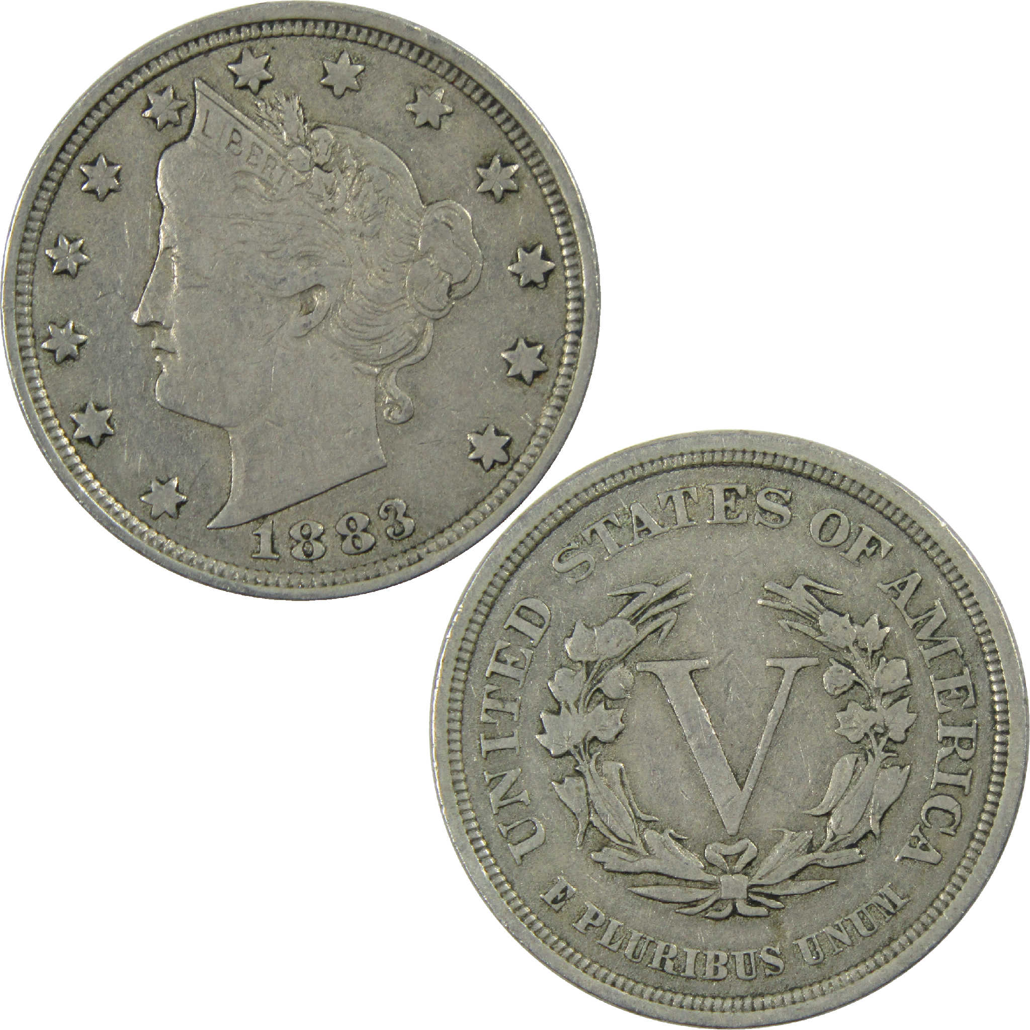 1883 No Cents Liberty Head V Nickel VF Very Fine 5c Coin SKU:I12164