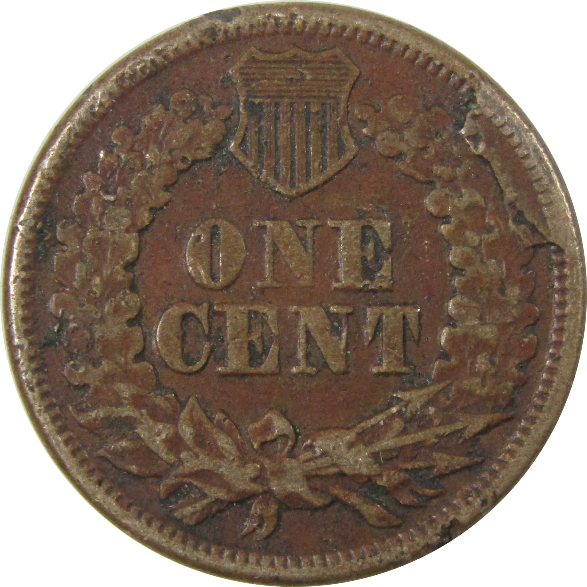 1863 Indian Head Cent F Fine Details Penny 1c Coin SKU:CP1195