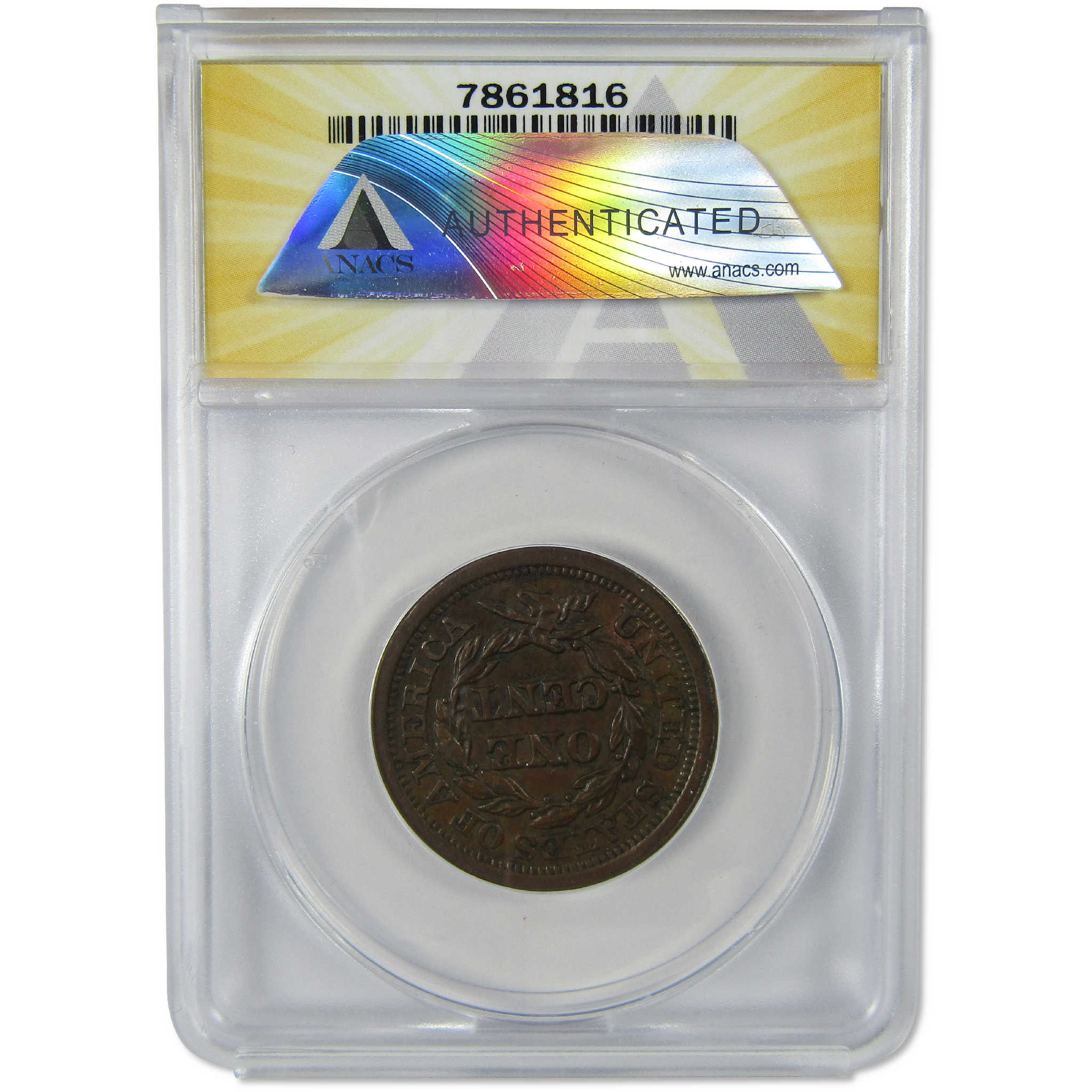 1852 Braided Hair Copper Large Cent AU 55 ANACS Penny 1c Coin