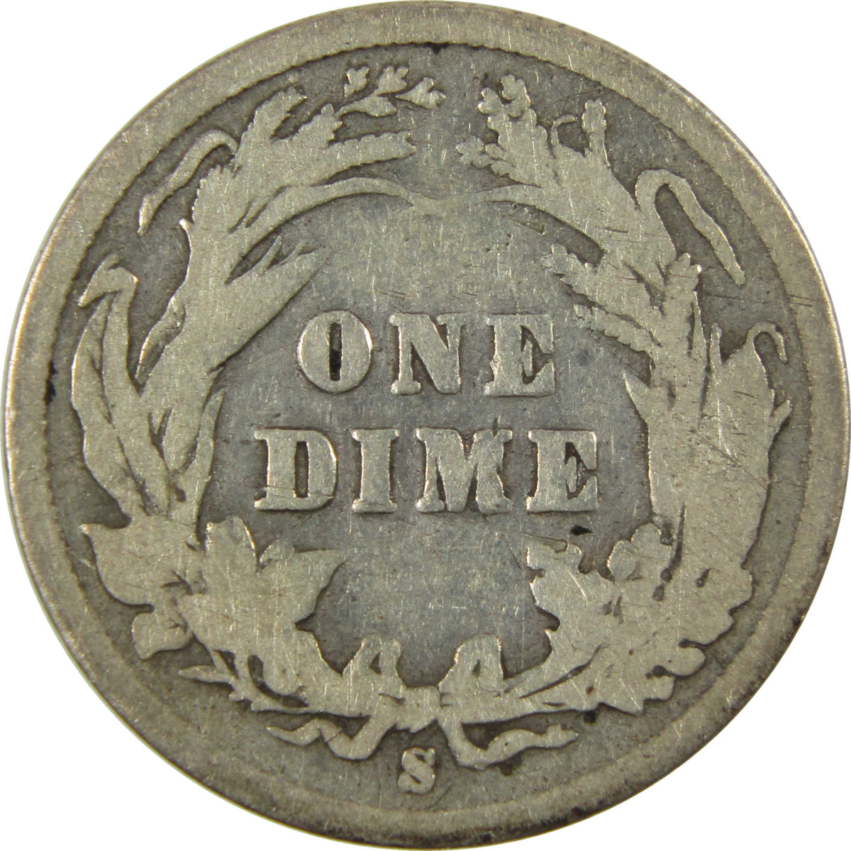 1892 S Barber Silver Dime G Good 10c Coin Collectible SKU:CP1762
