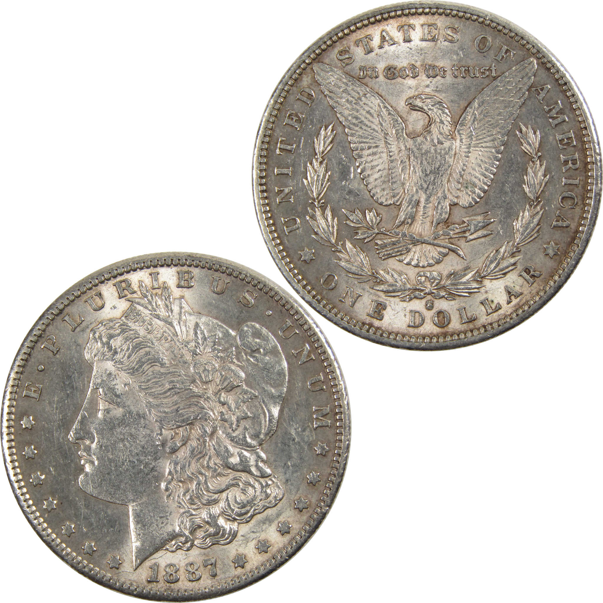 1887 S Morgan Dollar AU About Uncirculated 90% Silver SKU:I8193 - Morgan coin - Morgan silver dollar - Morgan silver dollar for sale - Profile Coins &amp; Collectibles