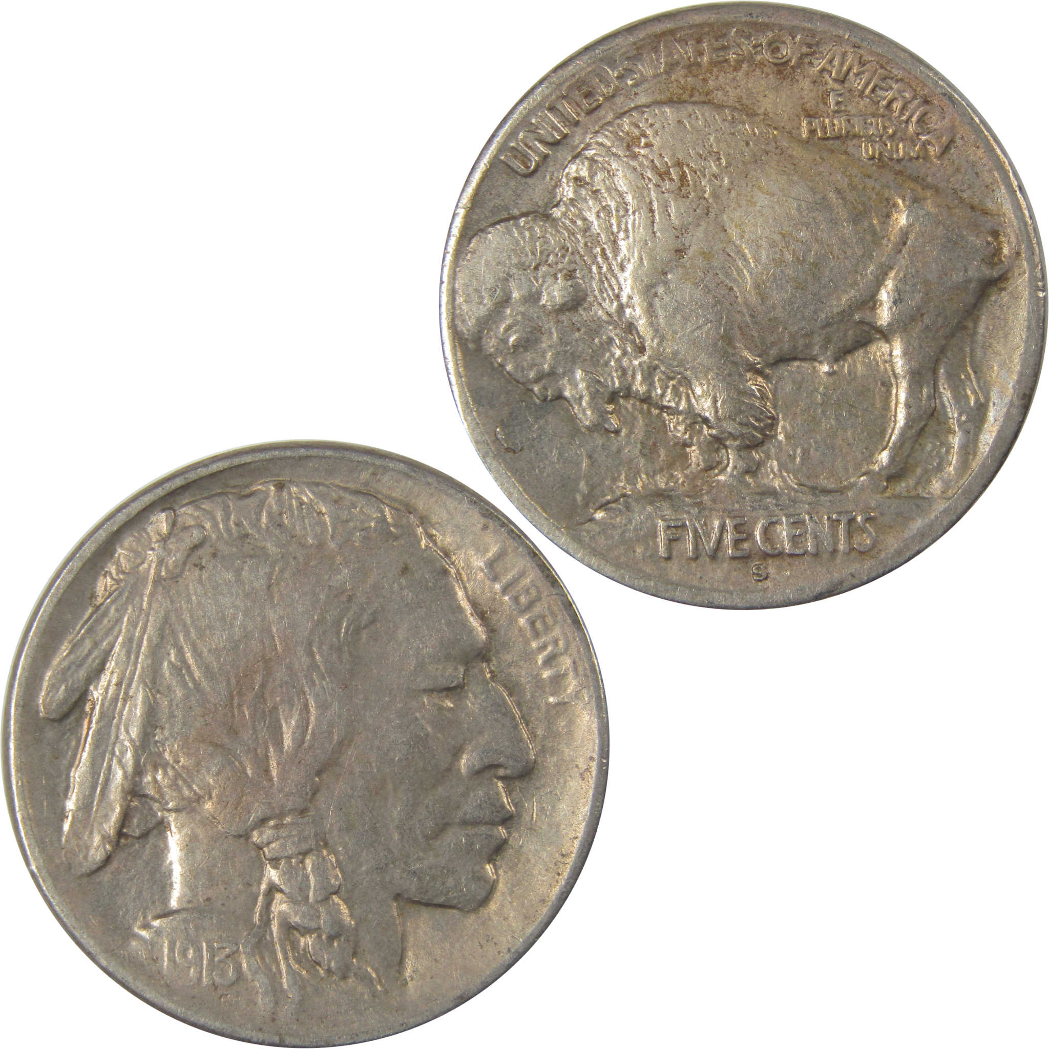 1913 S Type 1 Buffalo Nickel XF EF Extremely Fine SKU:I22845