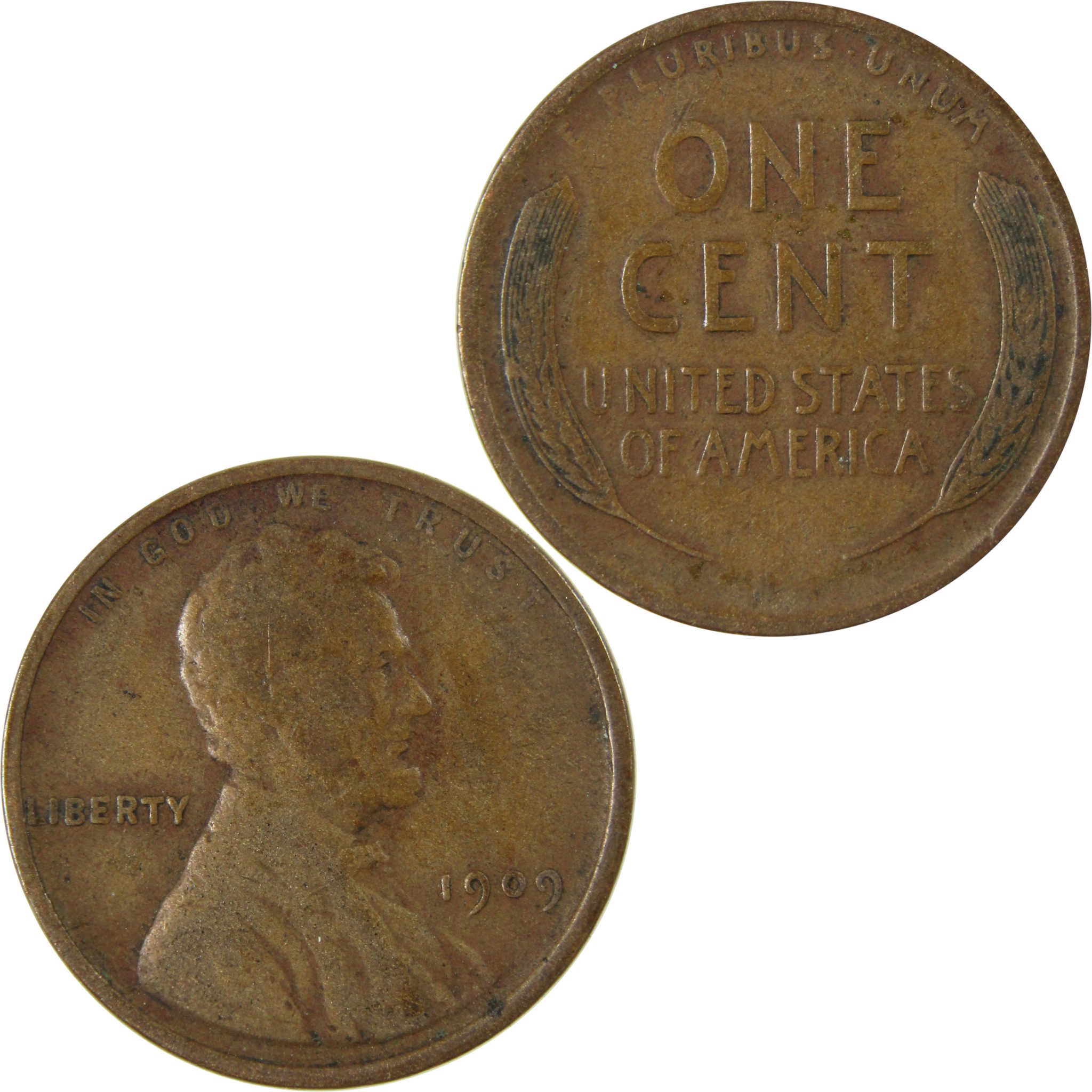 1909 Lincoln Wheat Cent F Fine Penny 1c Coin Collectible SKU:I26328