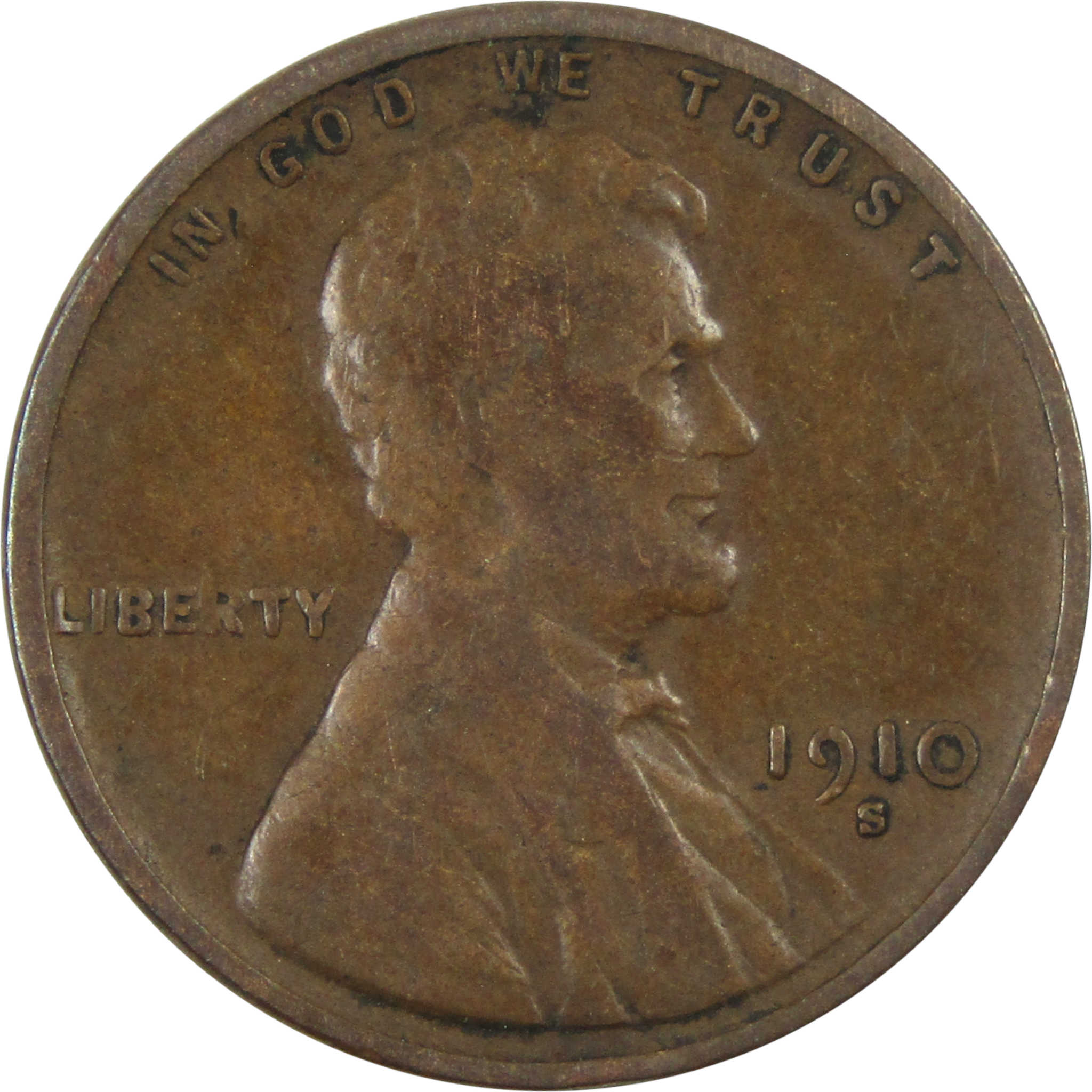 1910 S Lincoln Wheat Cent VF Very Fine Penny 1c Coin SKU:I14351