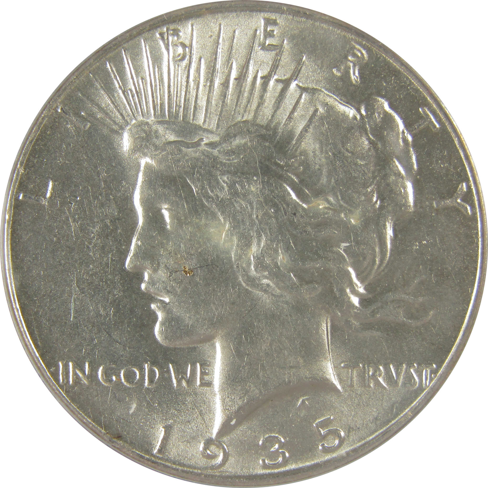 1935 Peace Dollar MS 62 ANACS Silver Uncirculated $1 Coin SKU:I23067