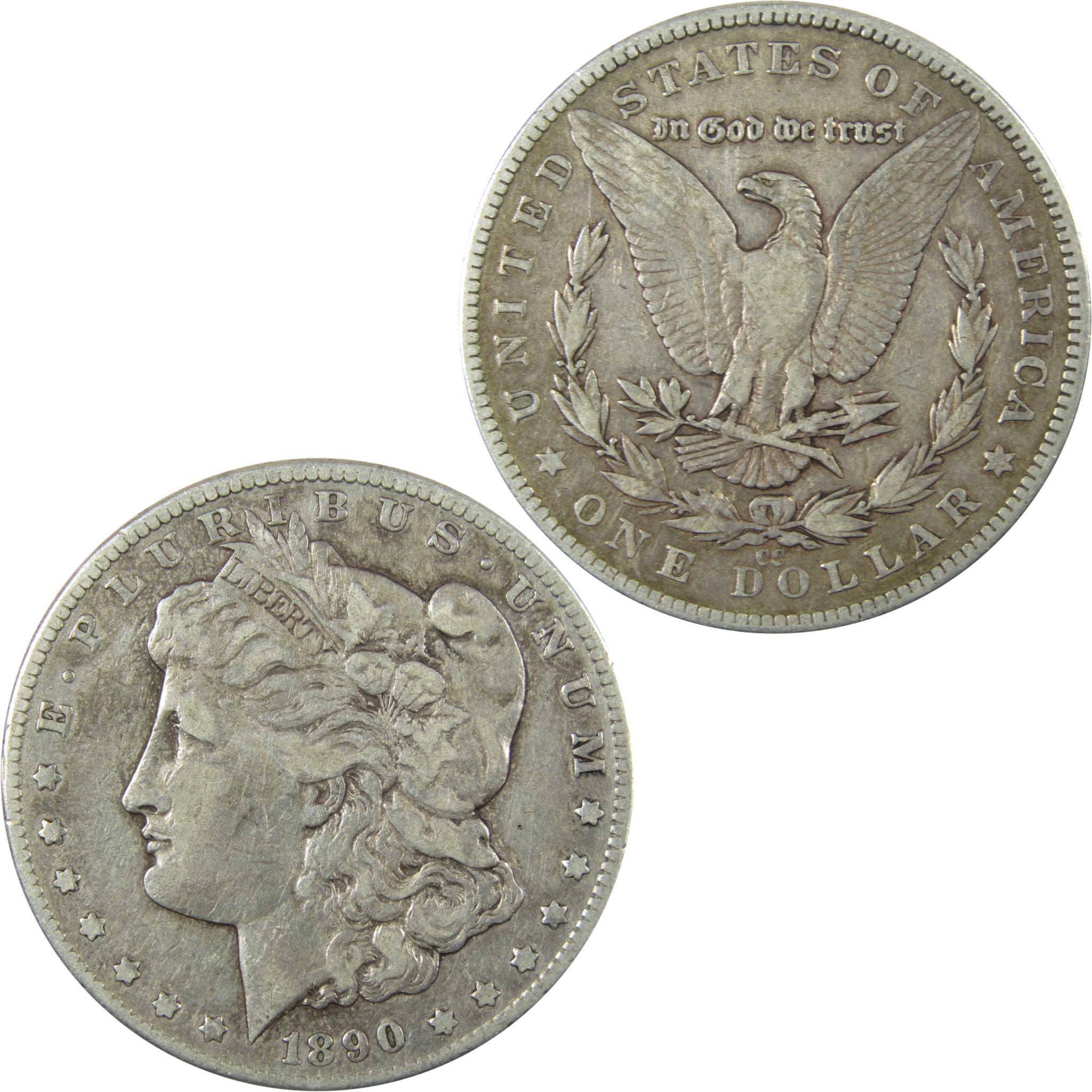 1890 CC Morgan Silver Dollar VF Very Fine $1 Coin SKU:I25124 - Morgan coin - Morgan silver dollar - Morgan silver dollar for sale - Profile Coins &amp; Collectibles