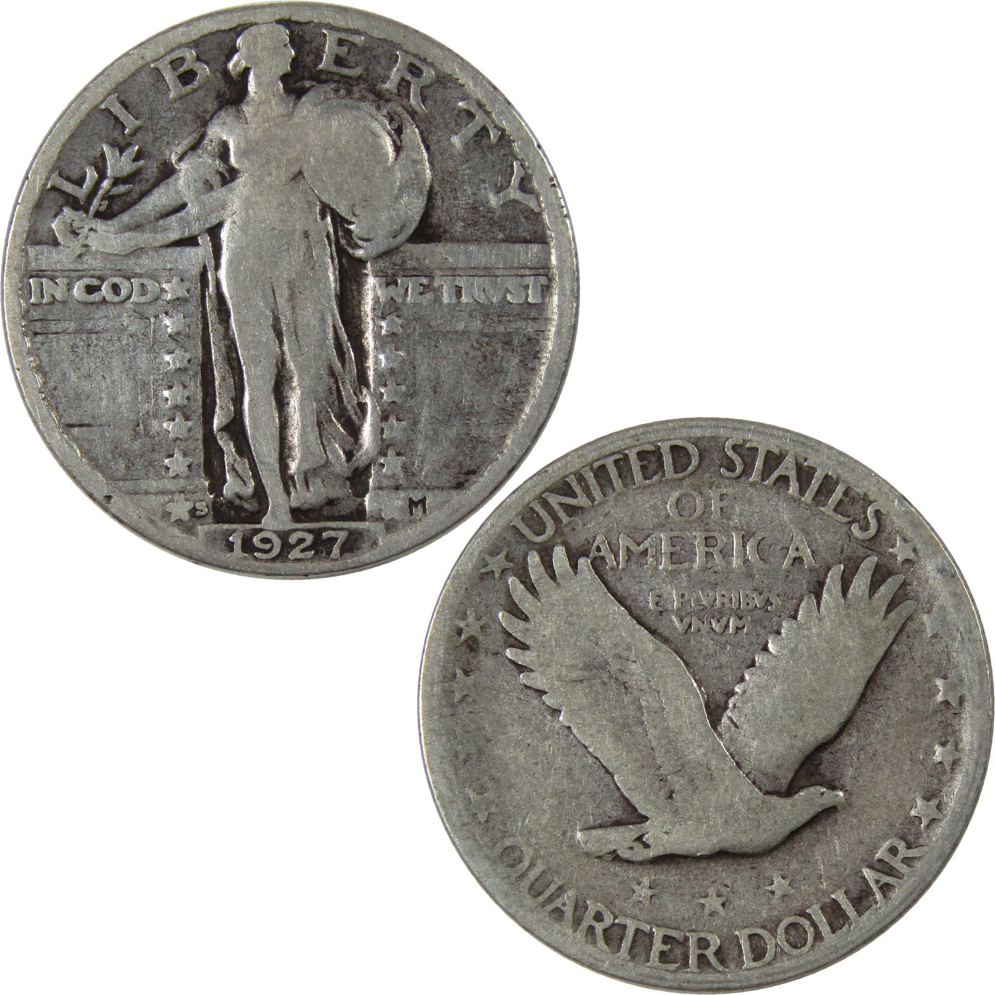 1927 S Standing Liberty Quarter G Good Silver 25c Coin SKU:I23463