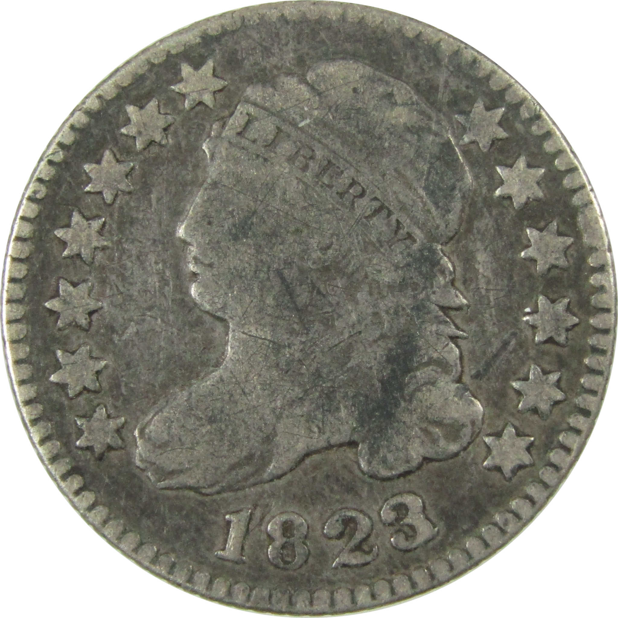 1823/2 Large E's Capped Bust Silver Dime VG Very Good 10c SKU:I26033