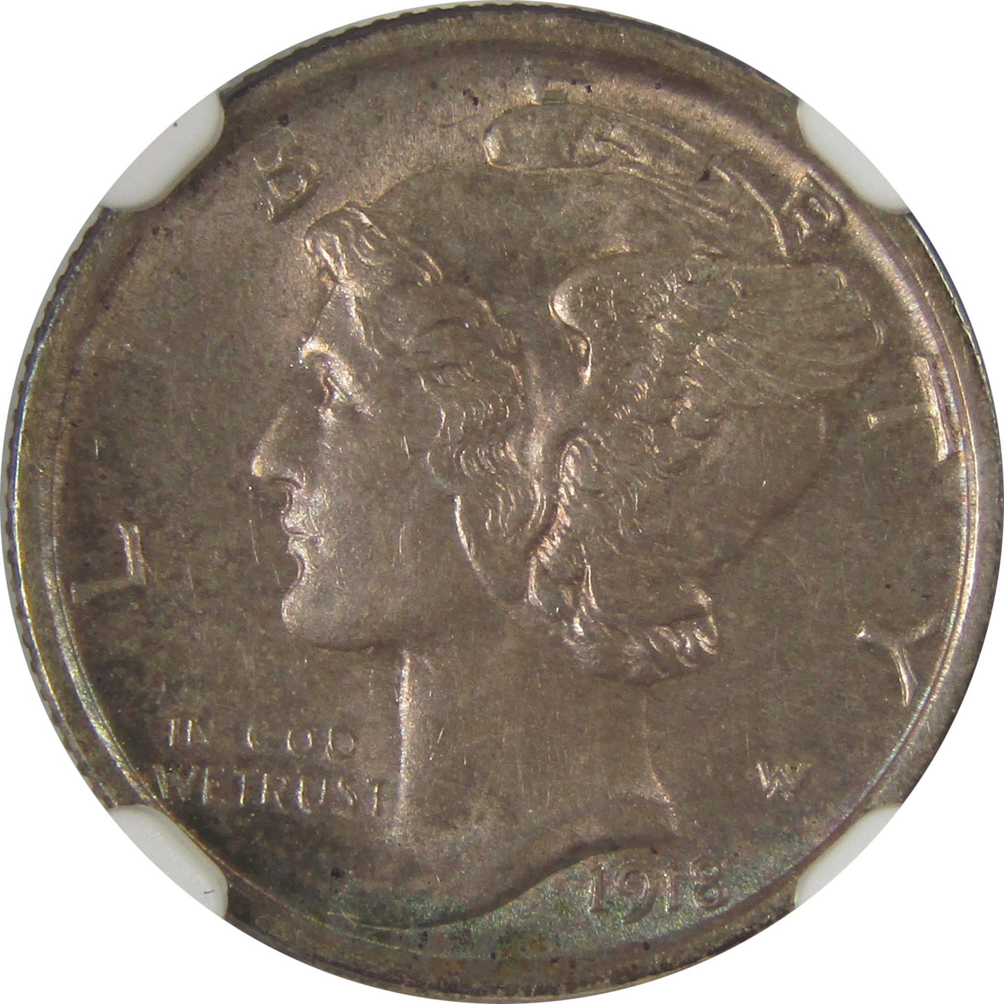 1918 D Mercury Dime MS 64 FB NGC Silver Uncirculated SKU:I20577