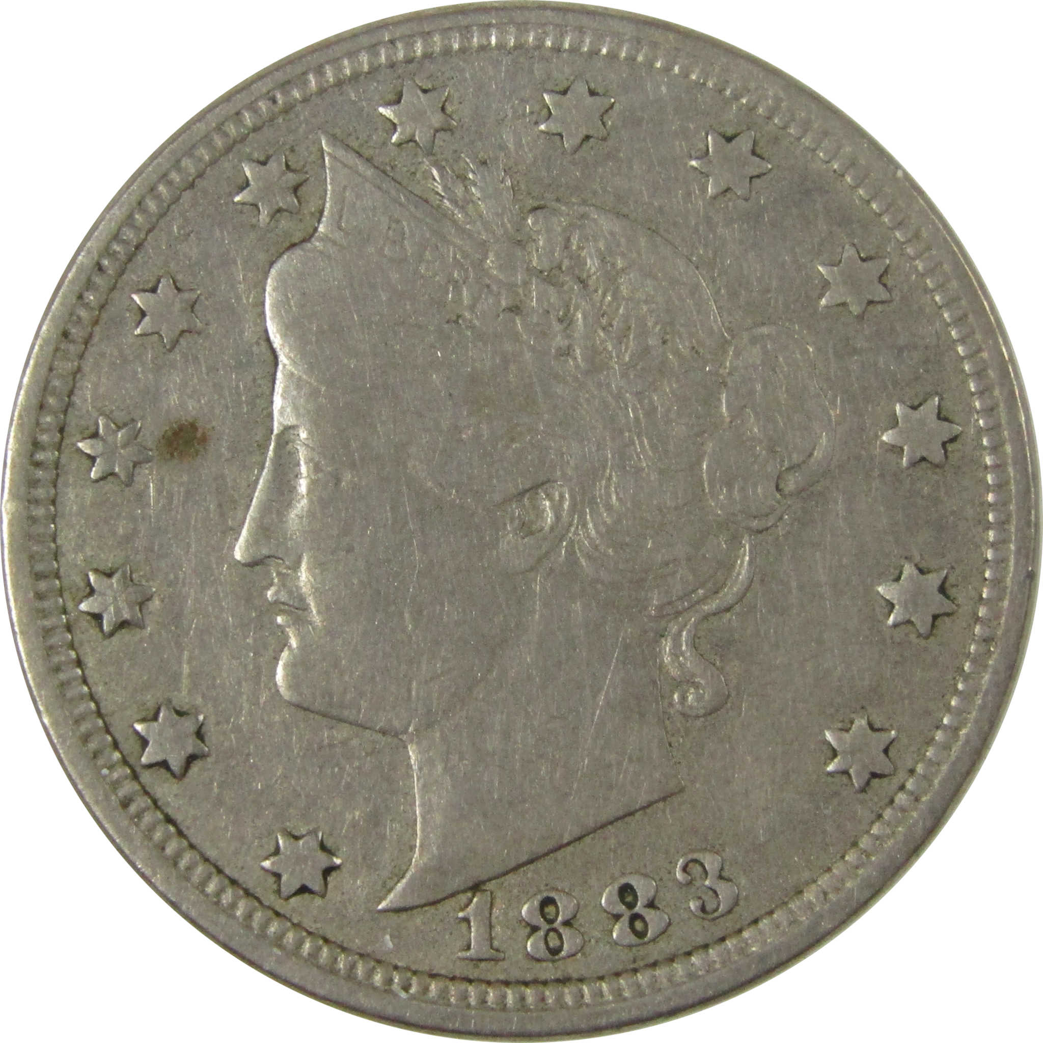 1883 No Cents Liberty Head V Nickel VF Very Fine 5c Coin SKU:I26514