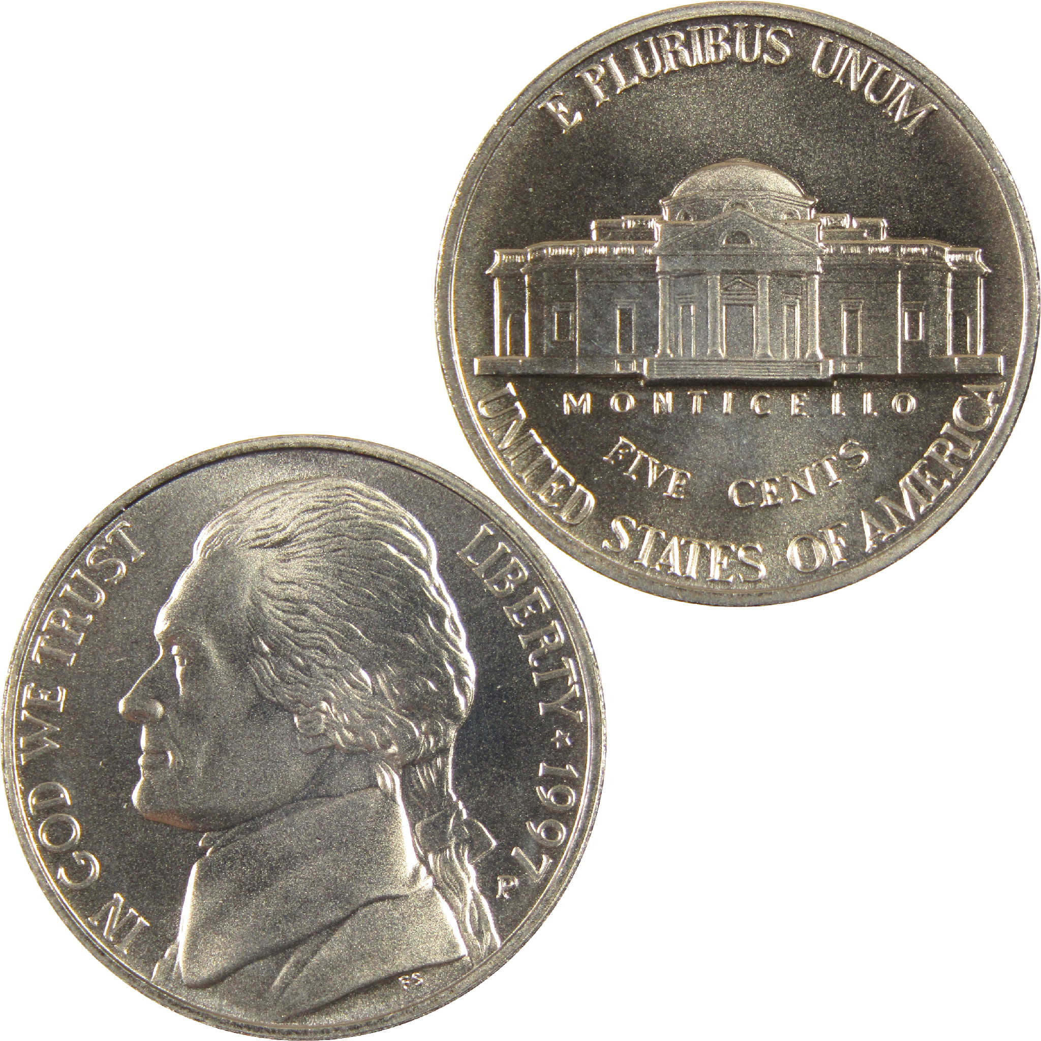 1997 P Jefferson Nickel Uncirculated 5c Coin
