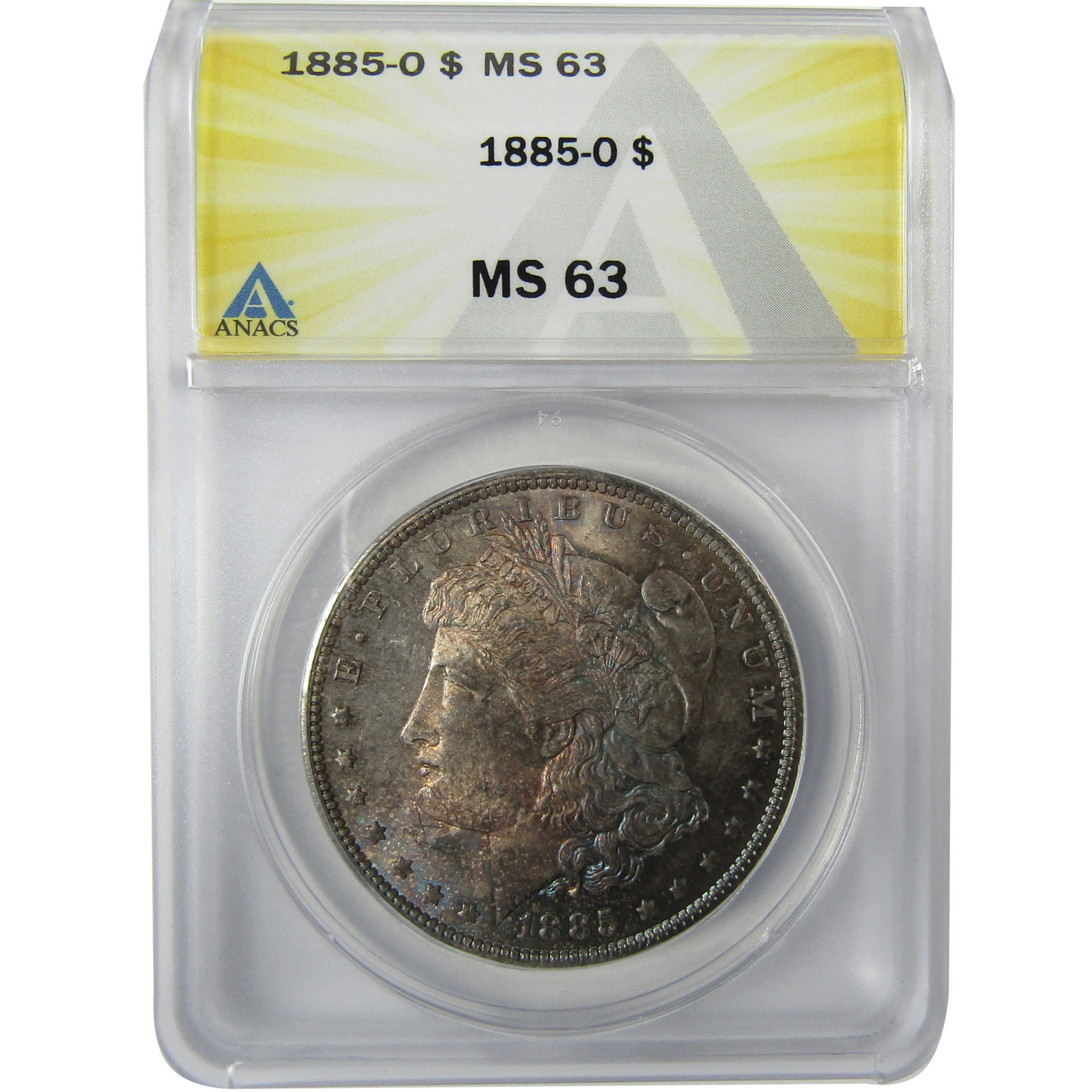 1885 O Morgan Silver Dollar MS 63 ANACS Toned Obverse SKU:I27947