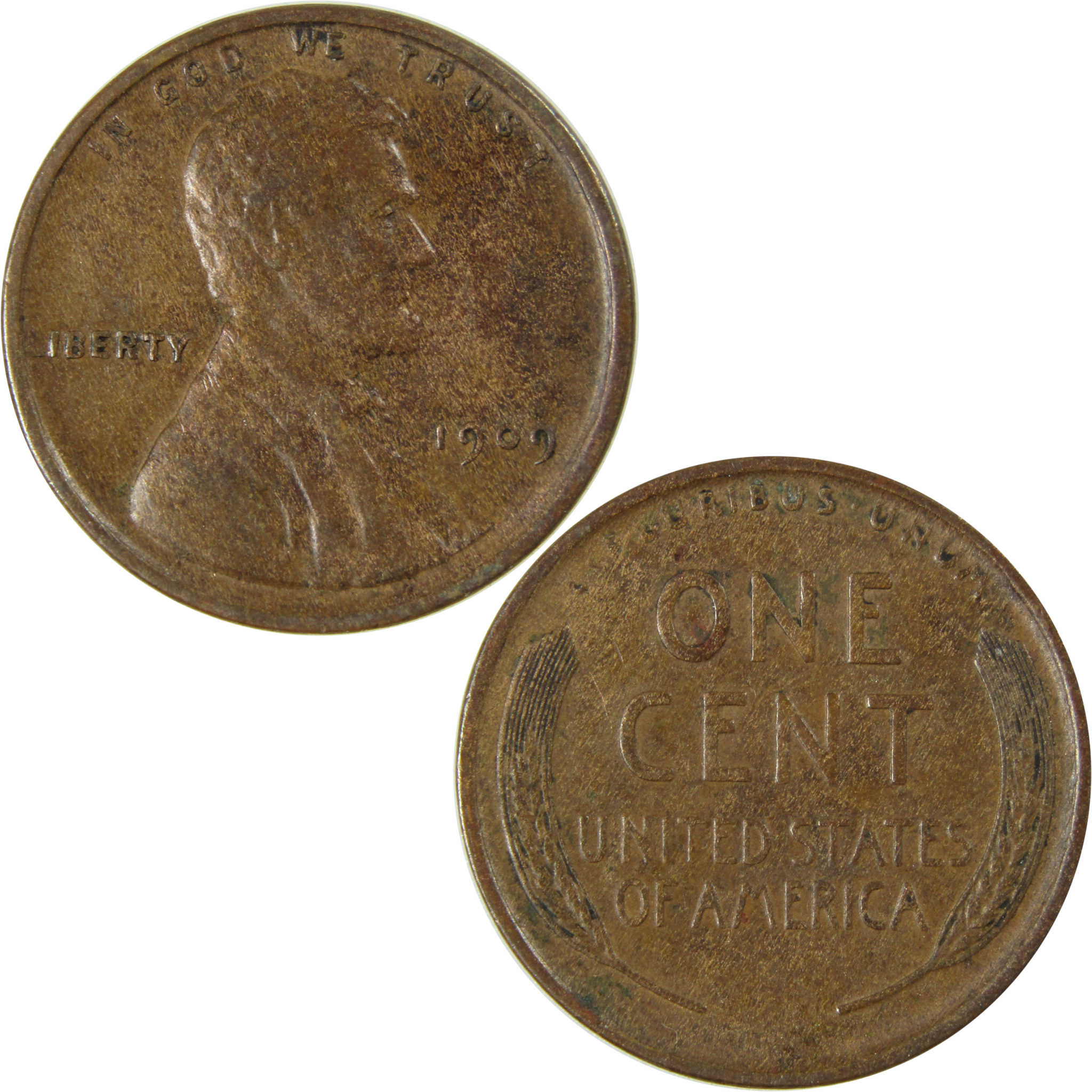 1909 Lincoln Wheat Cent VF Very Fine Details Penny 1c Coin SKU:I26336