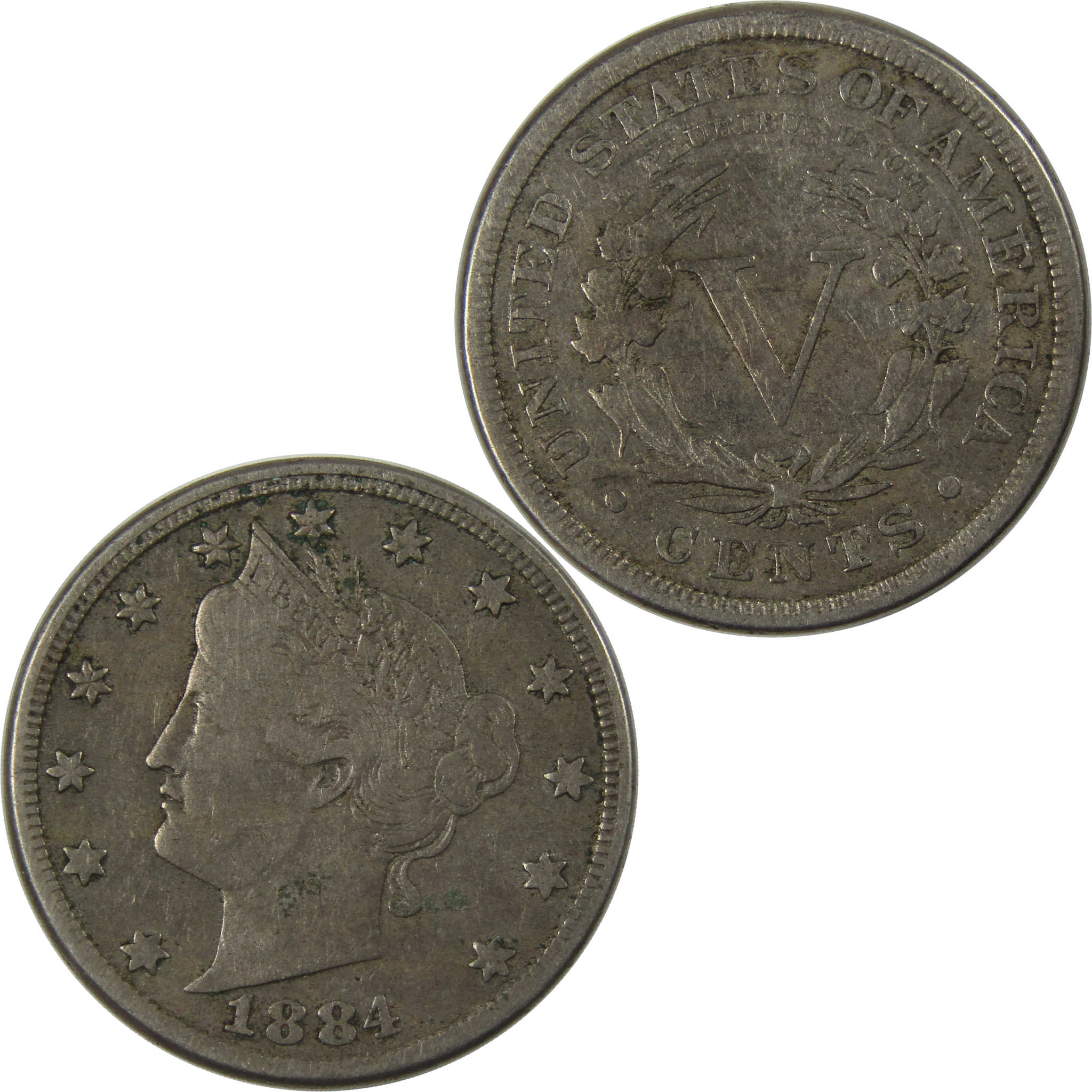 1884 Liberty Head V Nickel VF Very Fine 5c Coin Collectible SKU:I23465