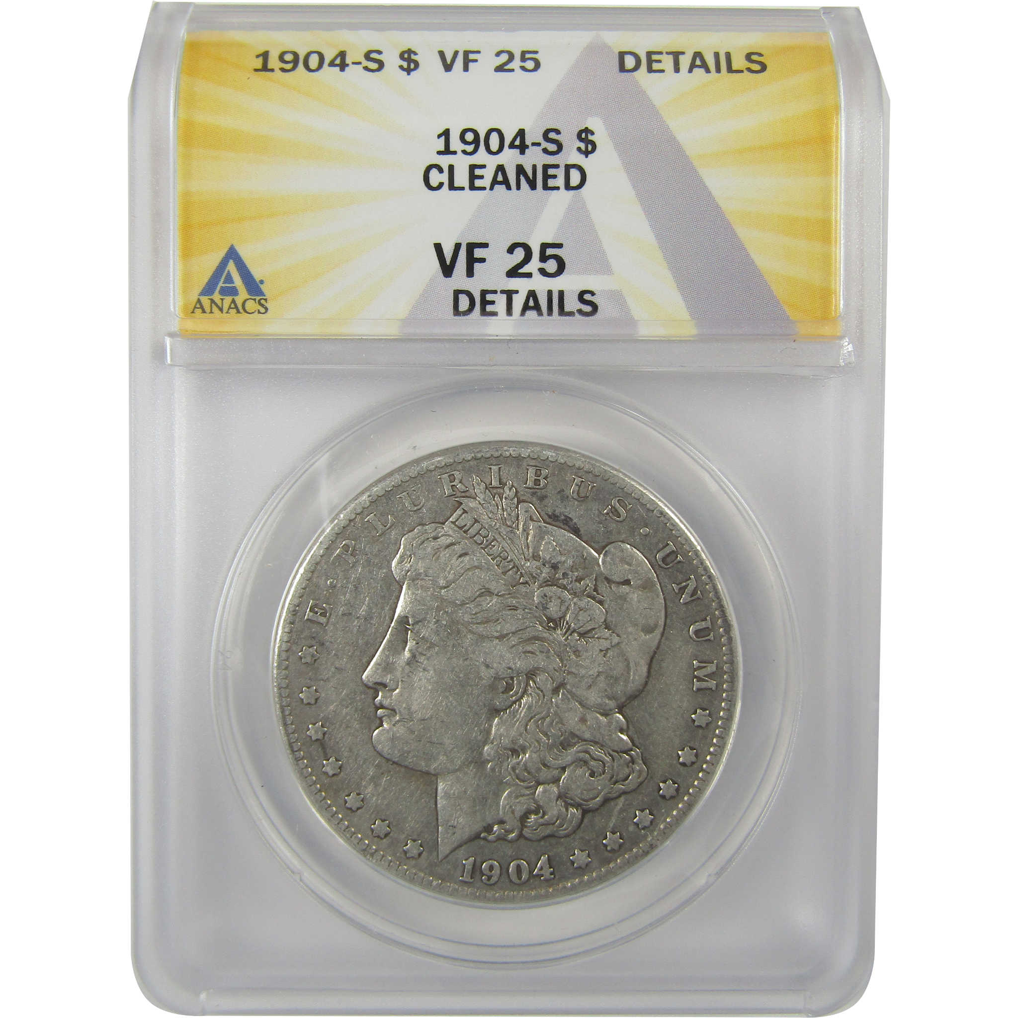 1904 S Morgan Dollar VF 25 Details ANACS Silver $1 Coin SKU:I21134 - Morgan coin - Morgan silver dollar - Morgan silver dollar for sale - Profile Coins &amp; Collectibles