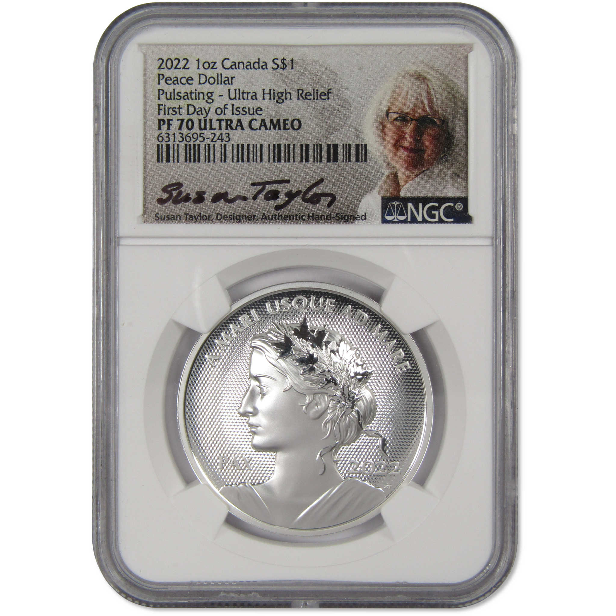 2022 Canadian Peace Dollar PF 70 UCAM NGC Silver First Day SKU:CPC2977