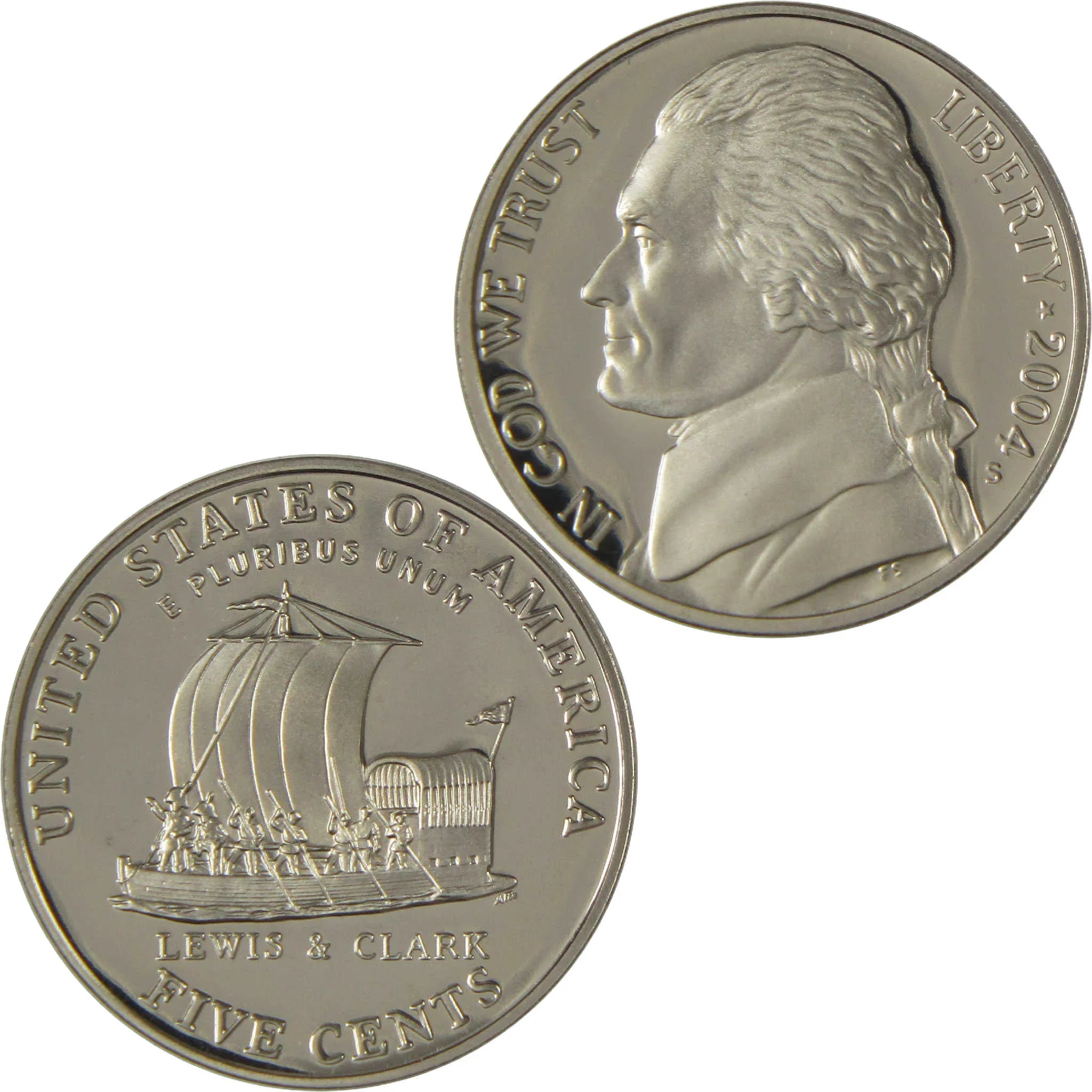 近代貨幣　約5.2キロ 2004 S Keelboat Jefferson Nickel Choice Proof 5c Coin