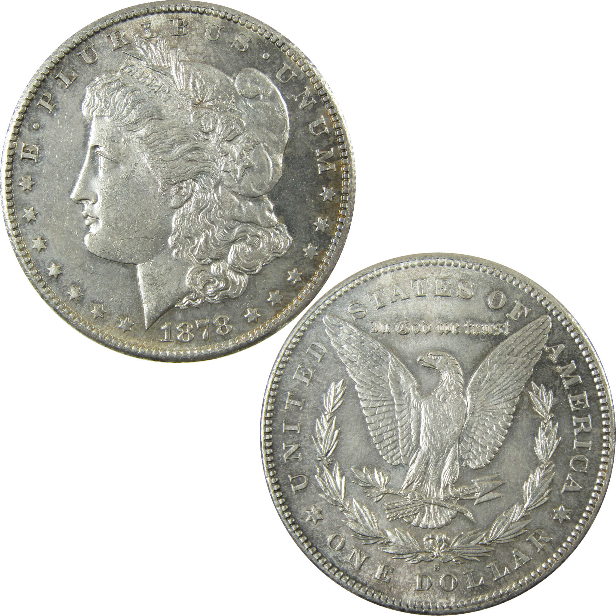 1878 S Morgan Silver Dollar AU About Uncirculated Details SKU:CP1634