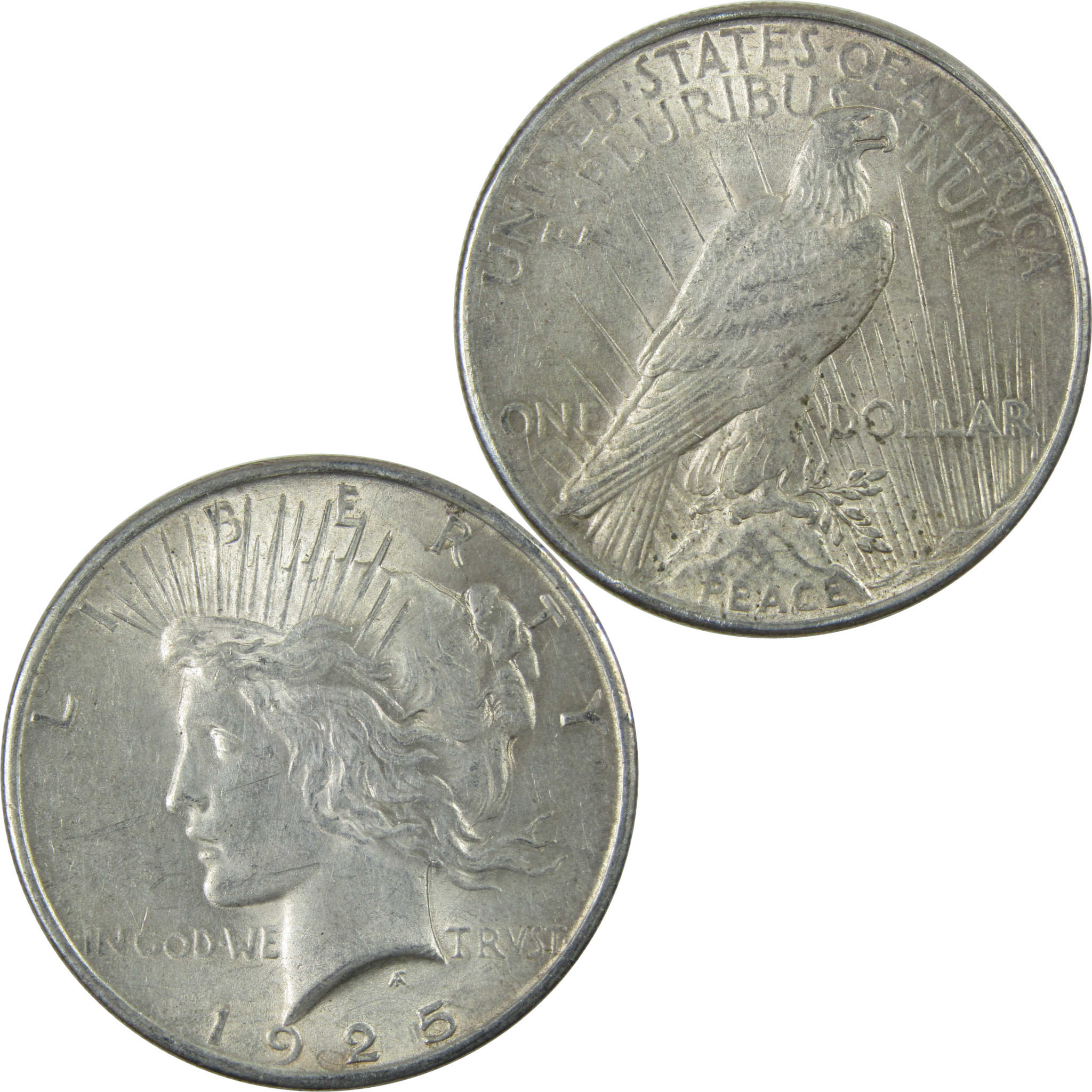 1925 Peace Dollar AU About Uncirculated Silver $1 Coin SKU:I15103