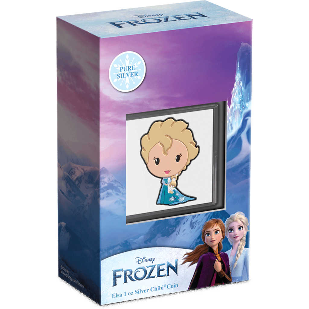 Disney Frozen Elsa Chibi 1 oz .999 Silver $2 Proof 2022 COA SKU:OPC147