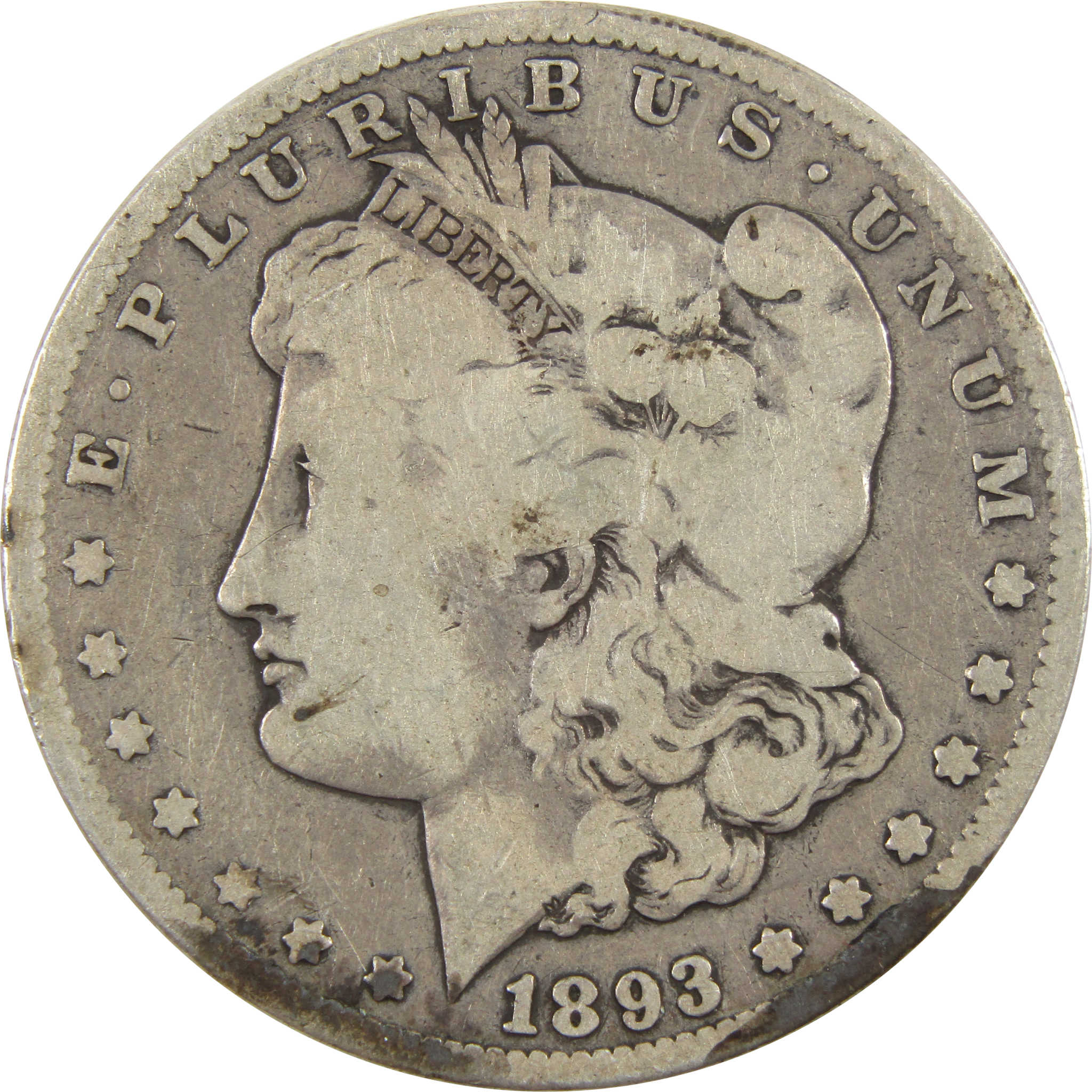 1893 CC Morgan Dollar VG Very Good Details 90% Silver $1 SKU:I11197 - Morgan coin - Morgan silver dollar - Morgan silver dollar for sale - Profile Coins &amp; Collectibles