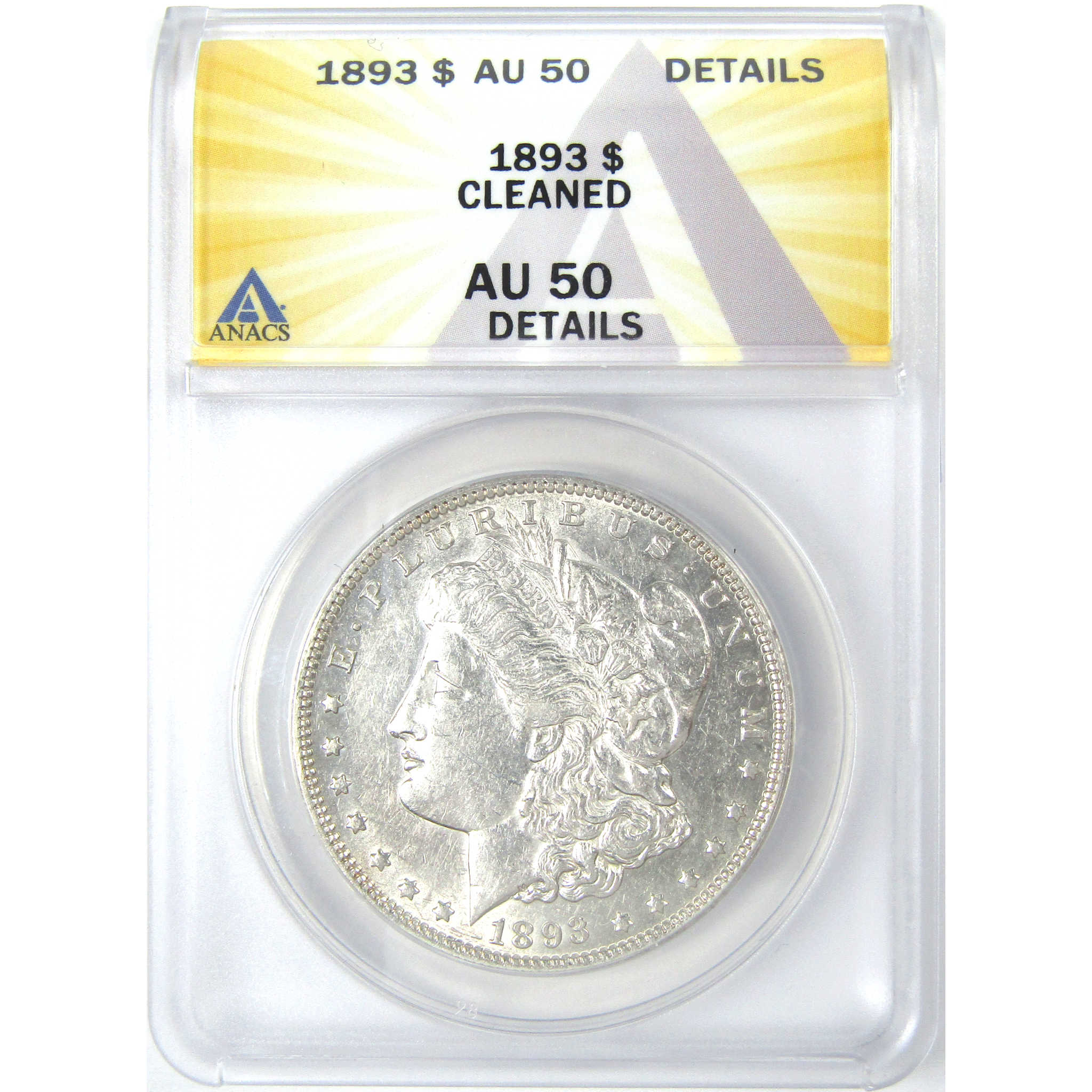 1893 Morgan Dollar AU 50 Details ANACS Silver $1 Coin SKU:I16207 - Morgan coin - Morgan silver dollar - Morgan silver dollar for sale - Profile Coins &amp; Collectibles