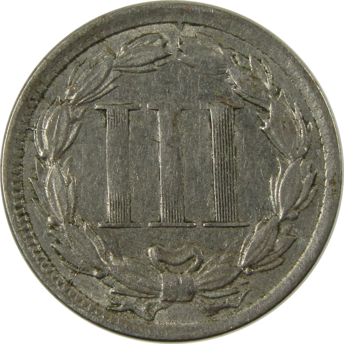 1865 Nickel Three Cent Piece XF EF Extremely Fine Details SKU:I28508