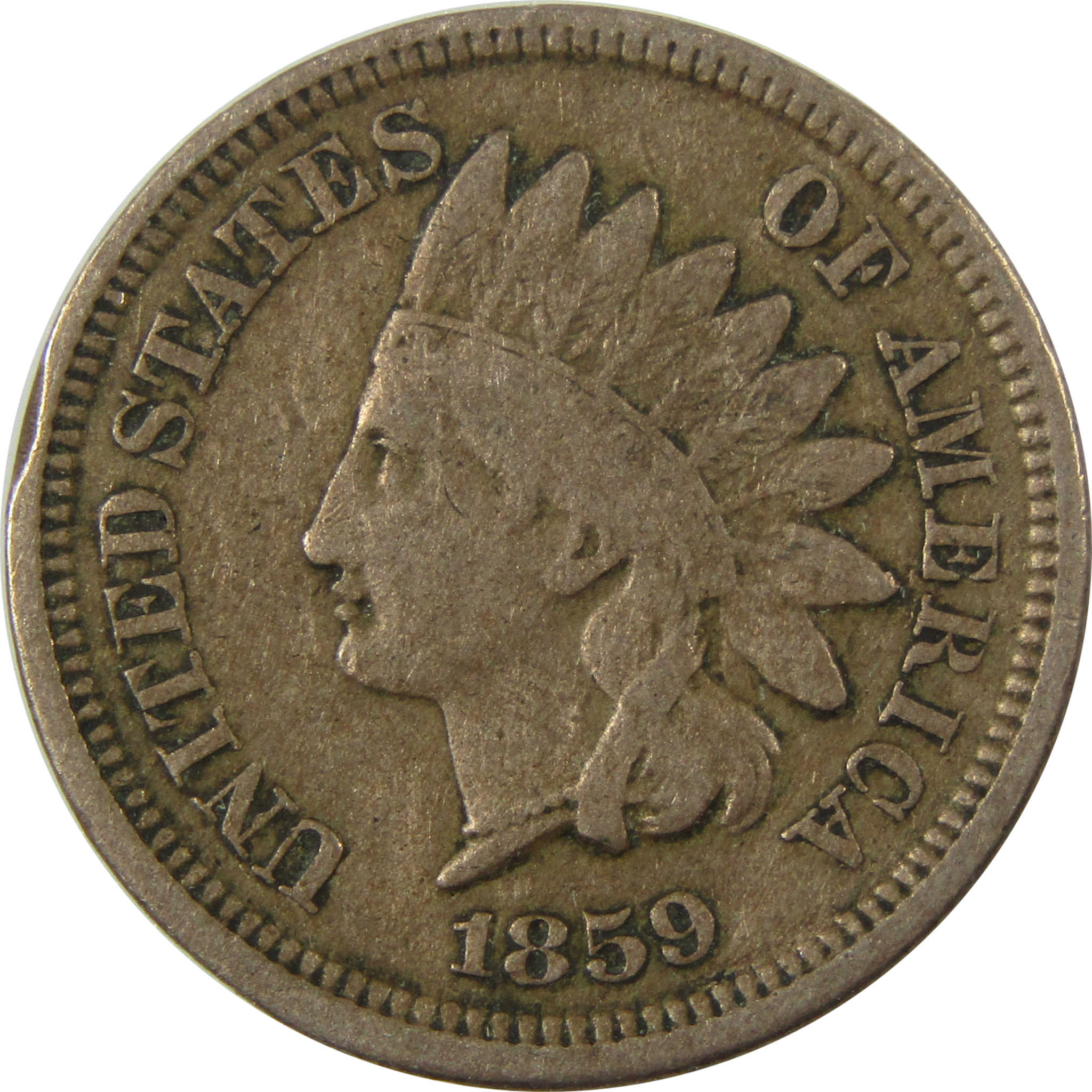1859 Indian Head Cent VG Very Good Penny 1c Coin SKU:CP1295