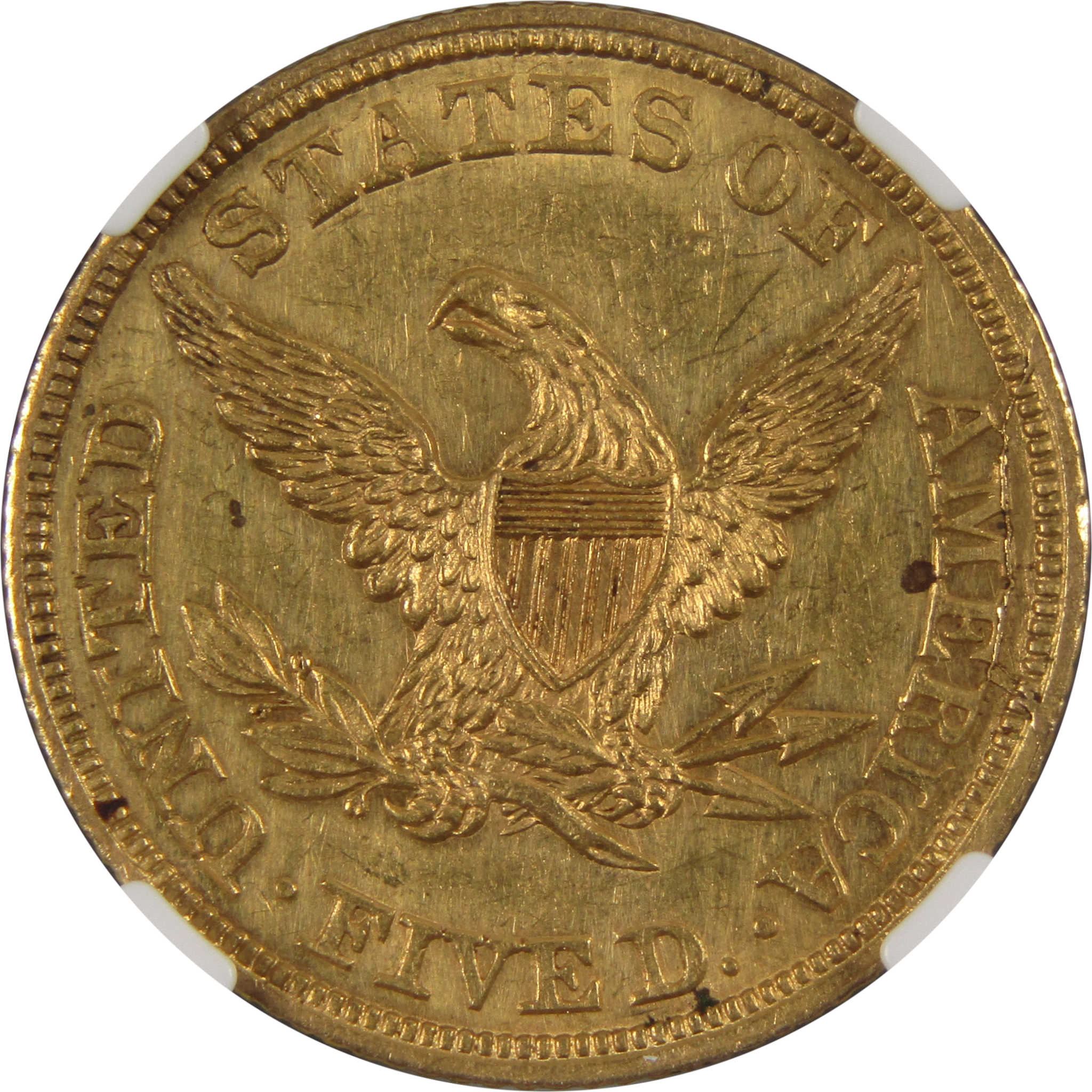 1846 Small Date Liberty Head Half Eagle Unc Details 90% Gold SKU:I9303