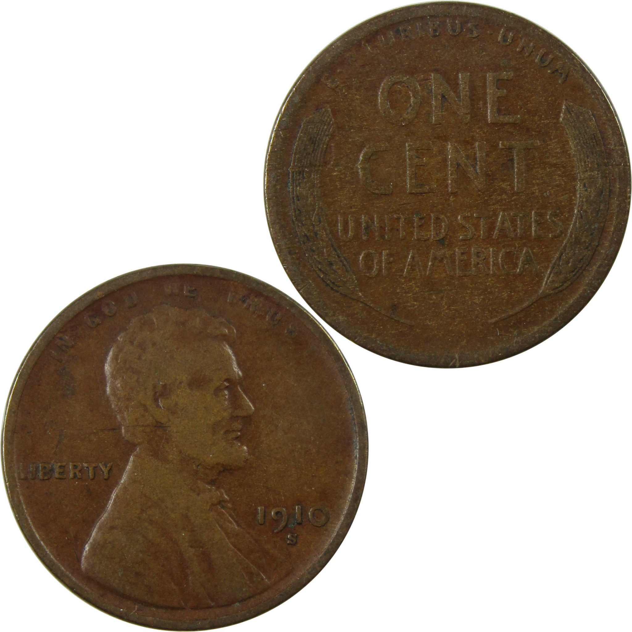 1910 S Lincoln Wheat Cent F Fine Penny 1c Coin Collectible SKU:I25273
