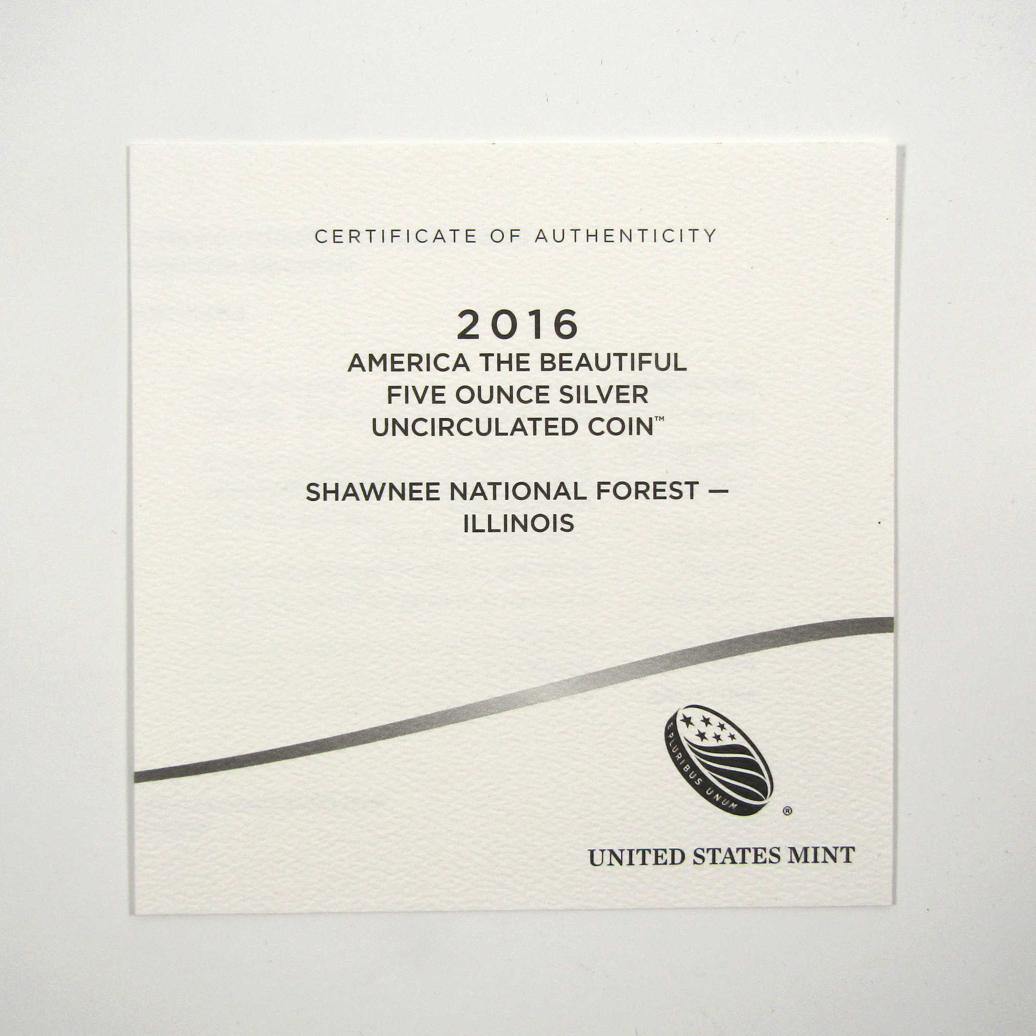 2016 P Shawnee National Forest 5 oz Silver Bullion OGP COA SKU:CPC2565