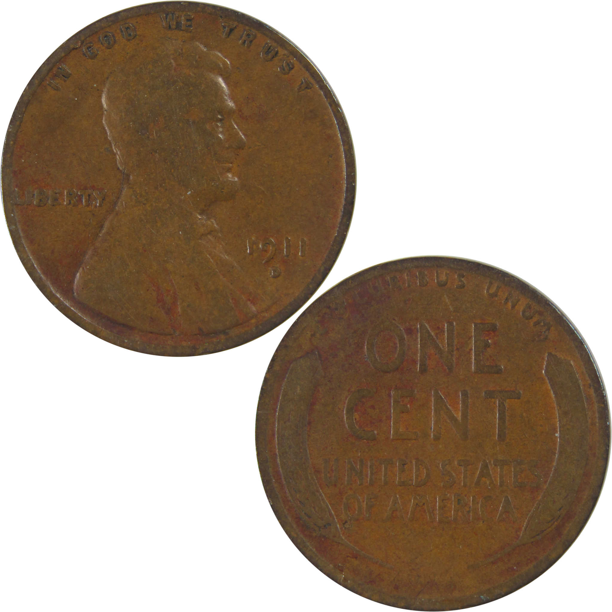 1911 D Lincoln Wheat Cent G Good Penny 1c Coin SKU:I23764