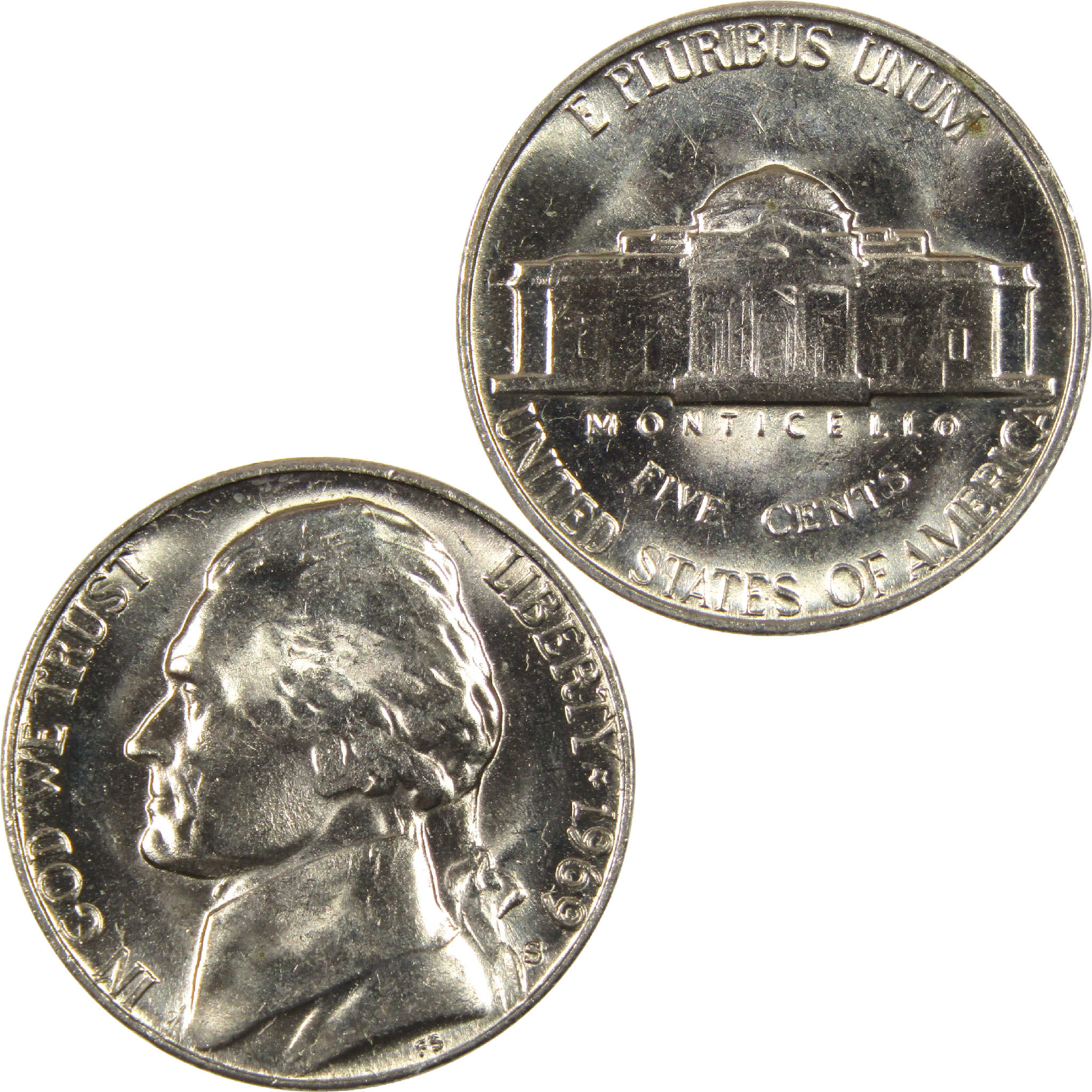 1969 S Jefferson Nickel BU Uncirculated 5c Coin