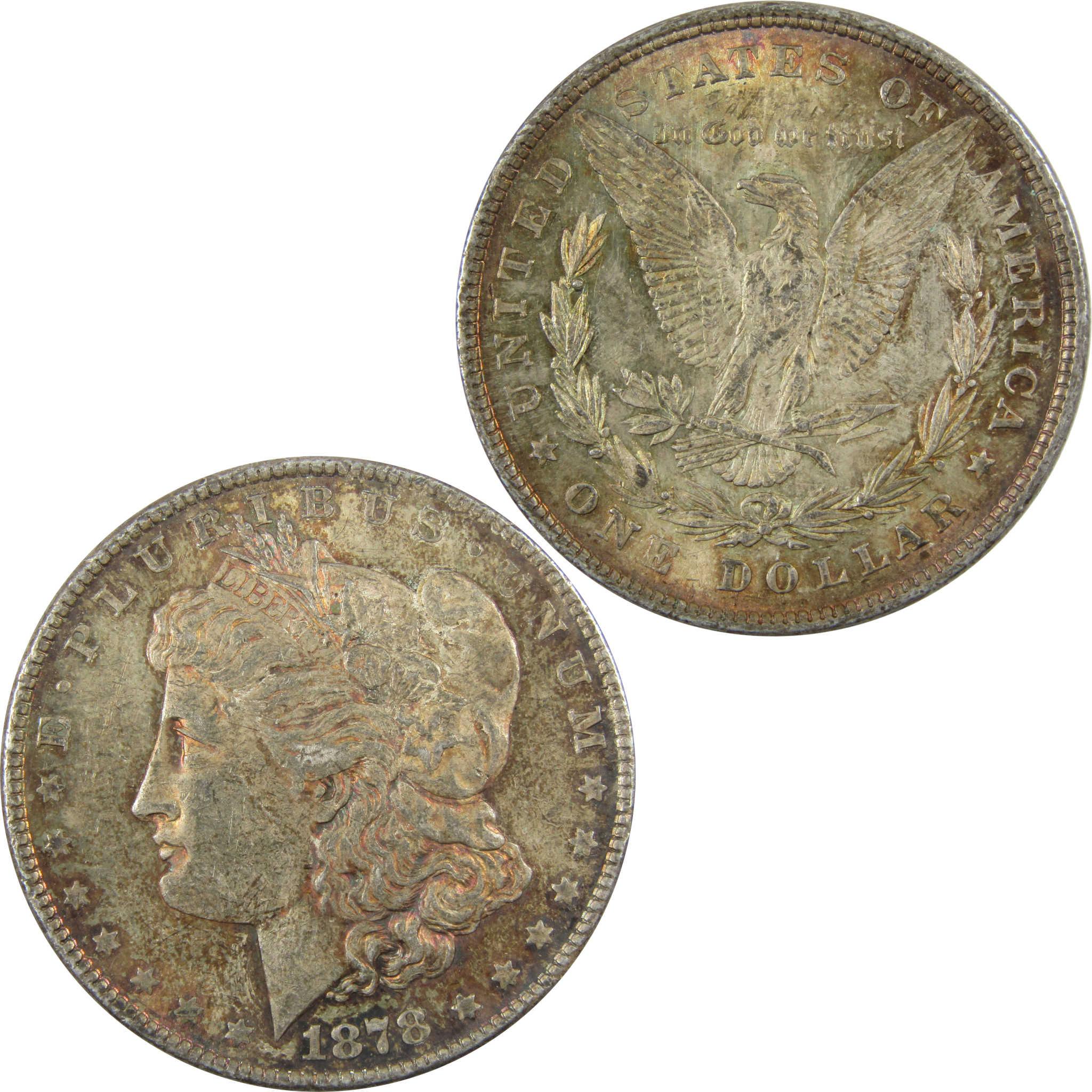 1878 8TF Morgan Silver $1 CH AU Choice About Unc Toned SKU:CP1397