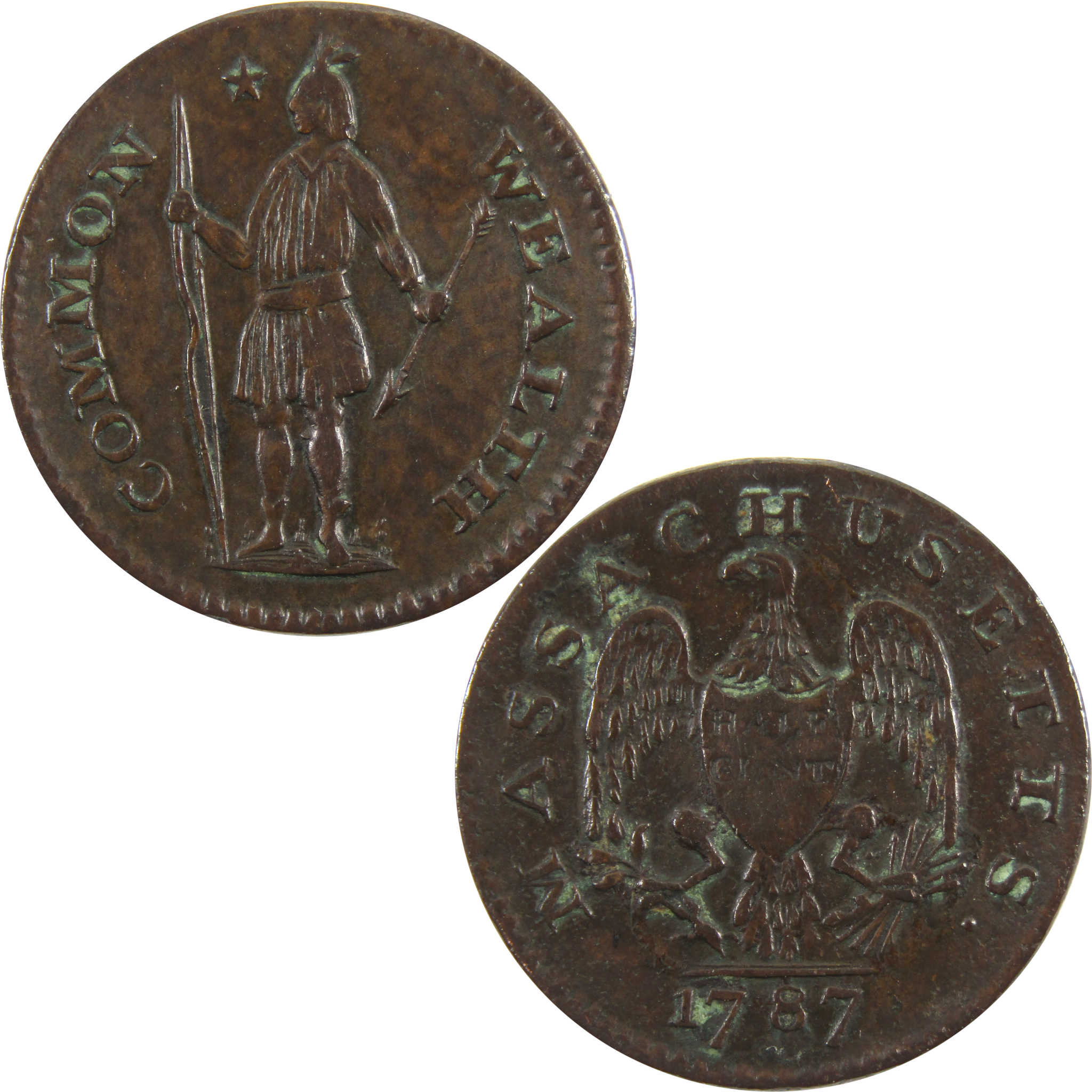 1787 Massachusetts Copper Half Cent VF Rare SKU:CPC4981