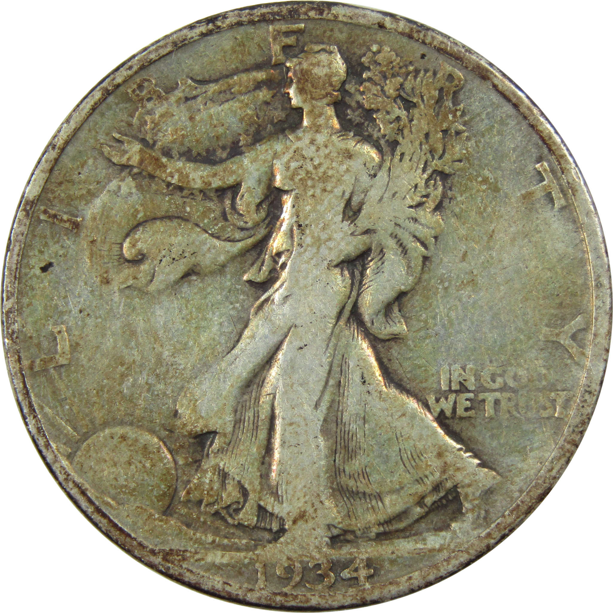 1934 S Liberty Walking Half Dollar VG Very Good Silver 50c SKU:I12110