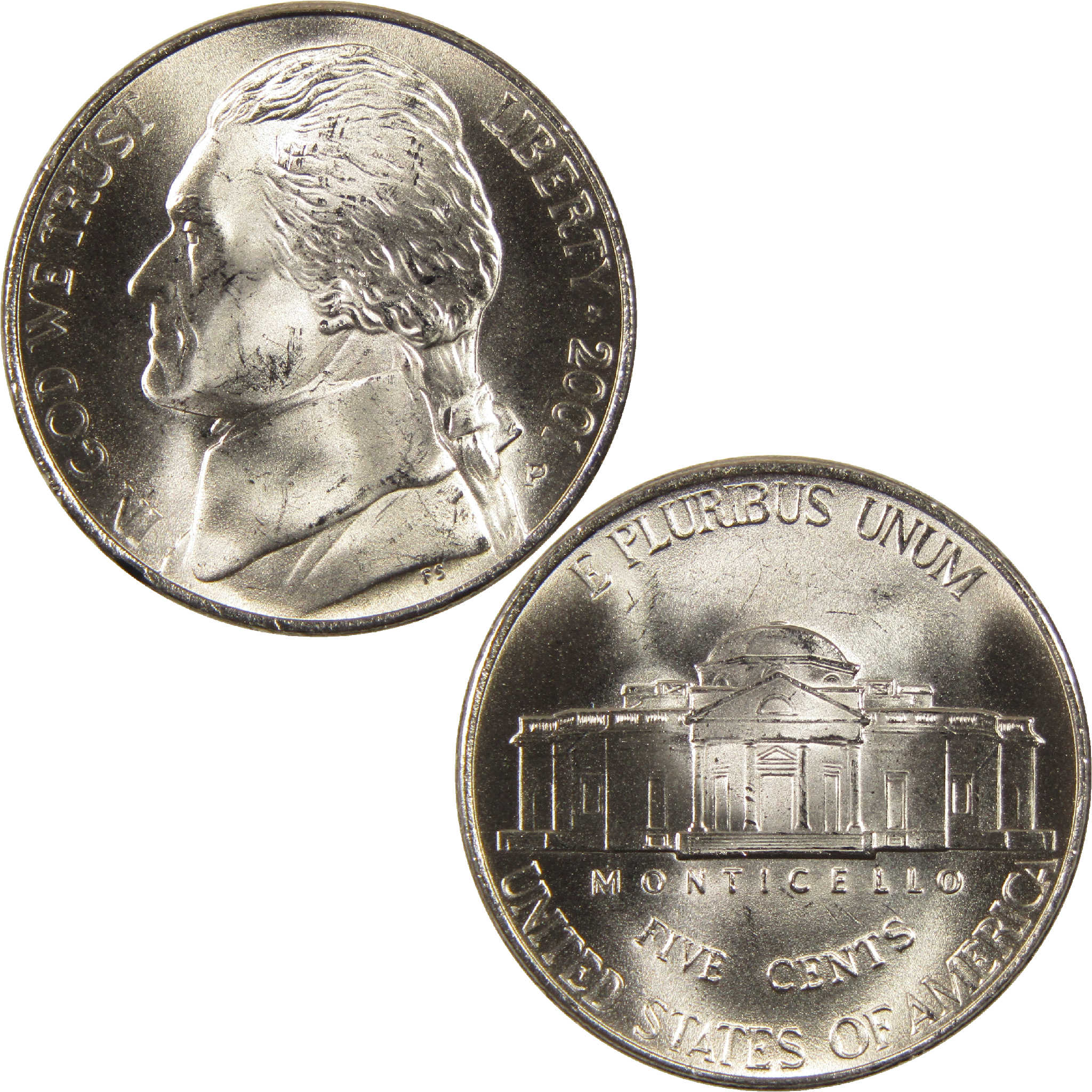 2001 P Jefferson Nickel BU Uncirculated 5c Coin