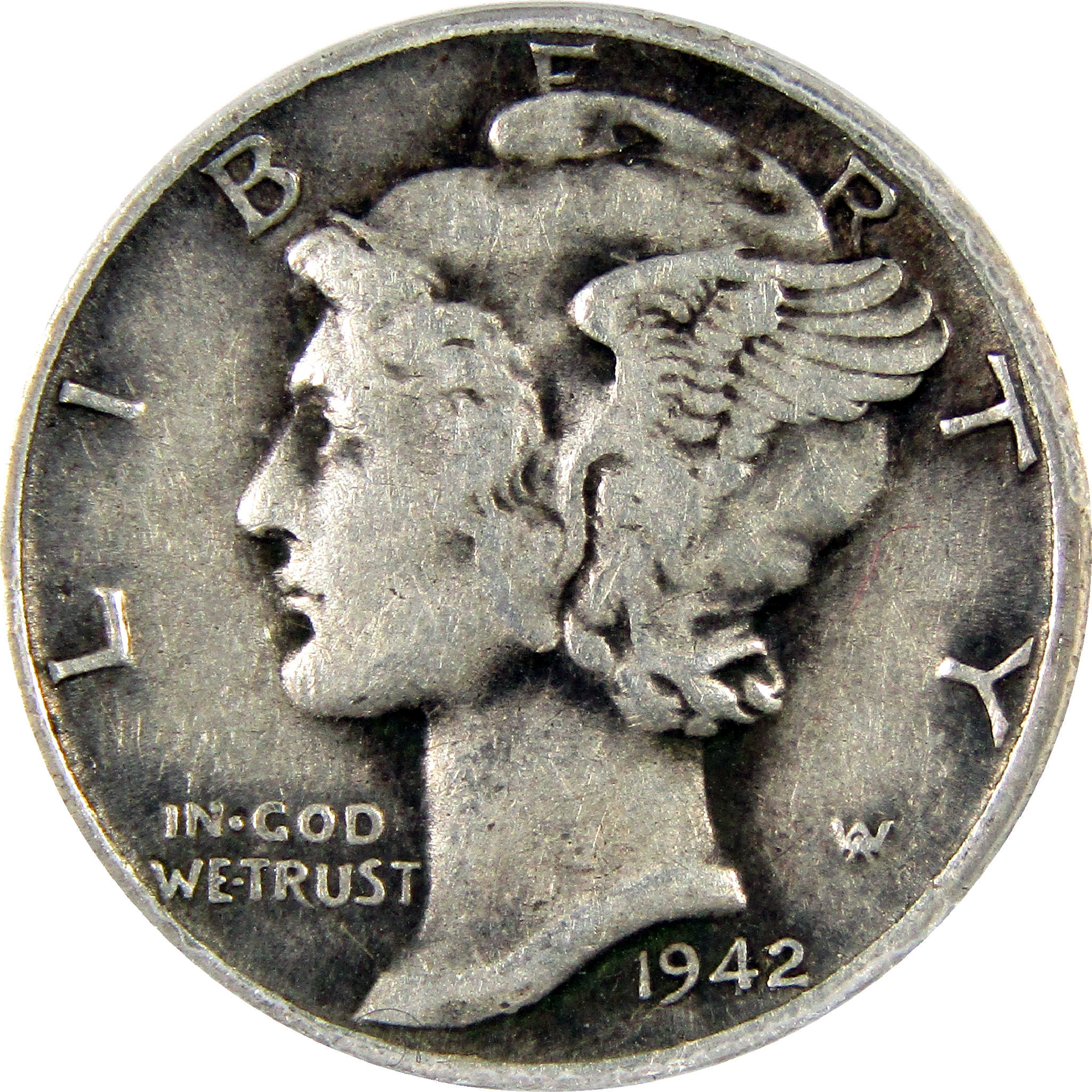 1942/1 D Mercury Dime EF 45 ANACS Silver 10c Coin SKU:I11269
