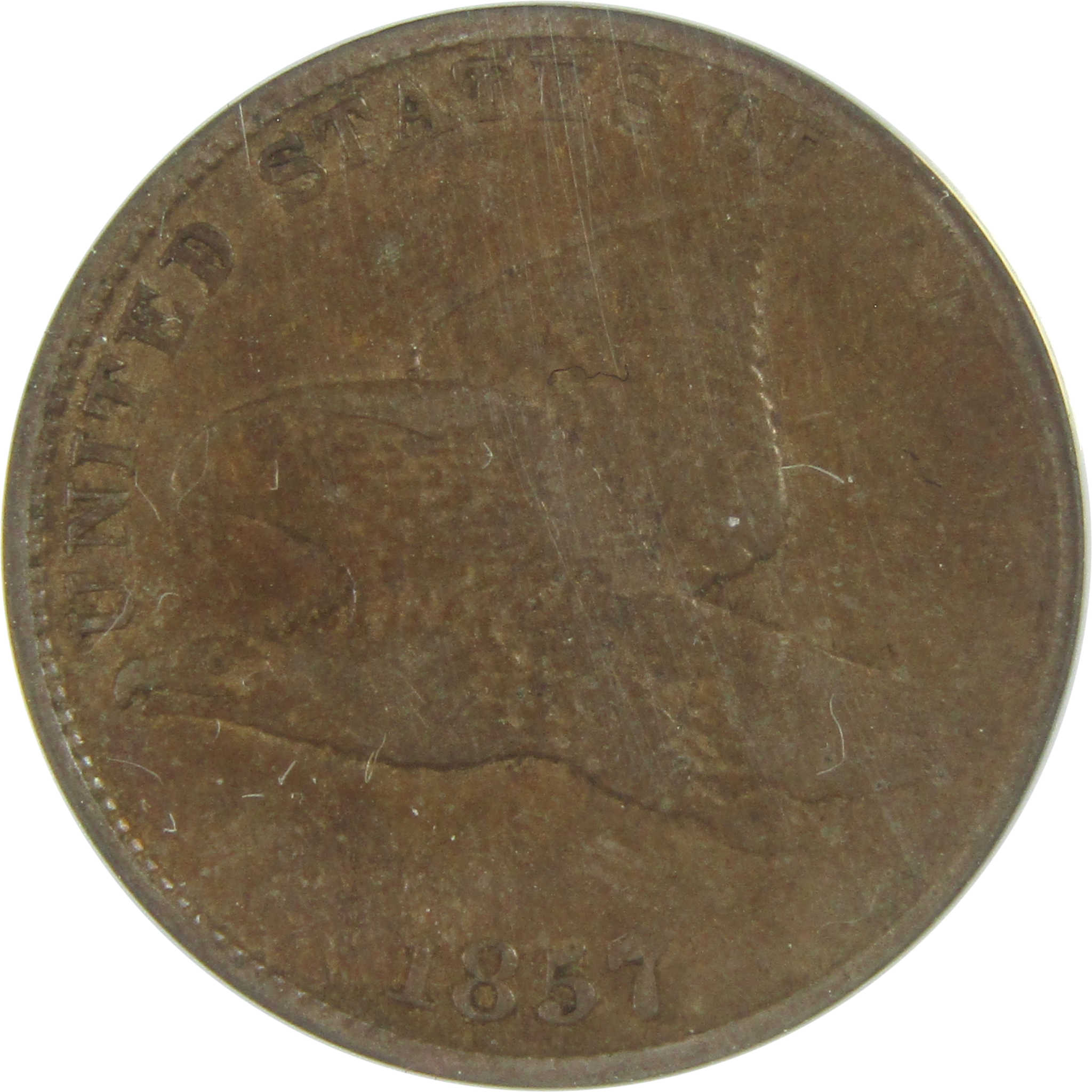 1857 Flying Eagle Cent F 12 ANACS Copper-Nickel Penny 1c SKU:I16260