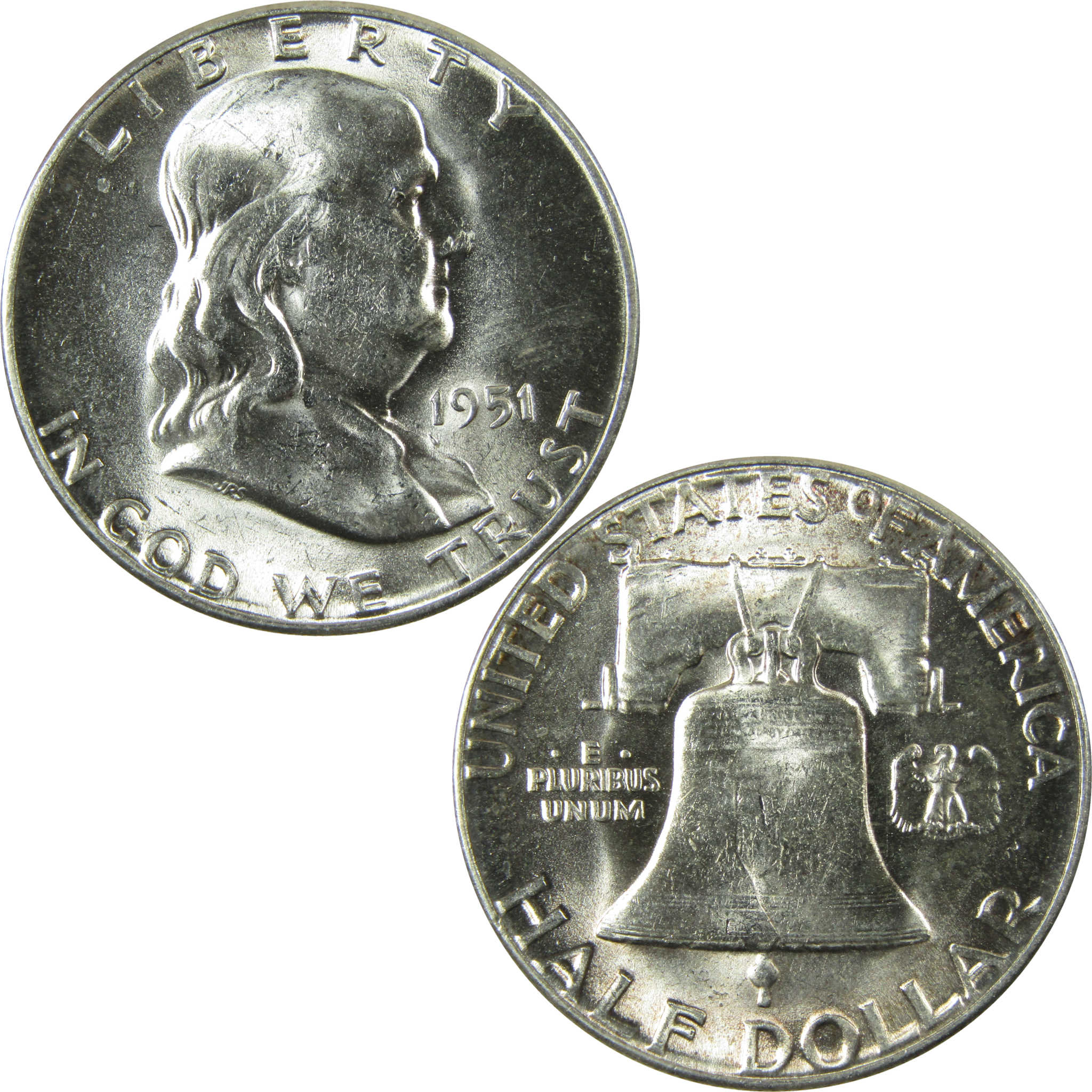 1951 Franklin Silver Half Dollar Uncirculated Mint State SKU:I28114