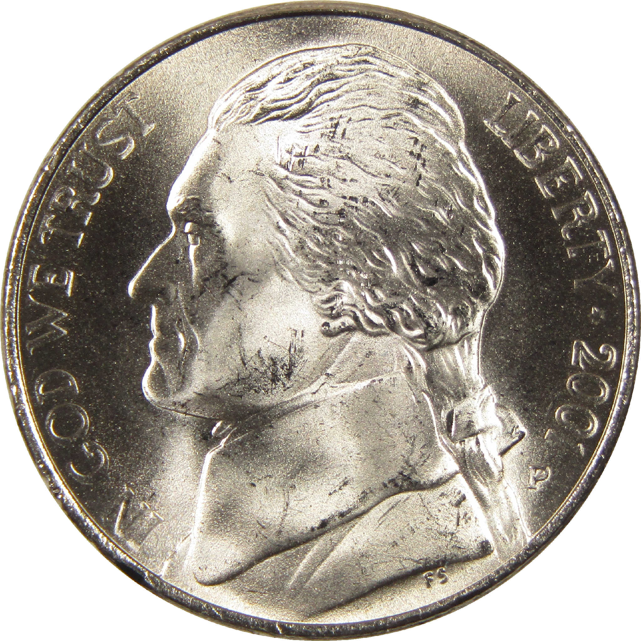 2001 P Jefferson Nickel BU Uncirculated 5c Coin