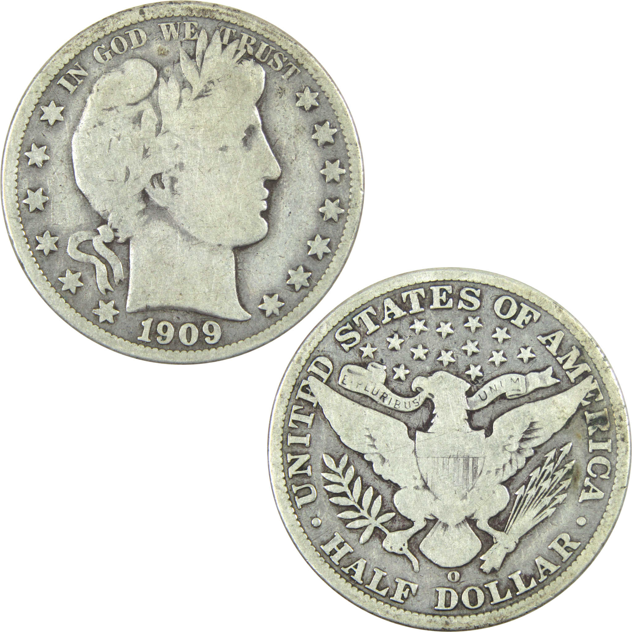 1909 O Barber Half Dollar VG Very Good Silver 50c Coin SKU:I14484