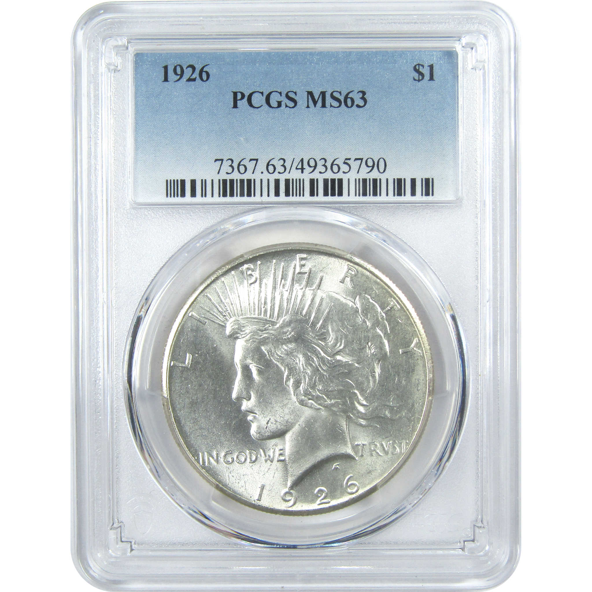 1926 Peace Dollar MS 63 PCGS Silver $1 Uncirculated Coin SKU:I16600