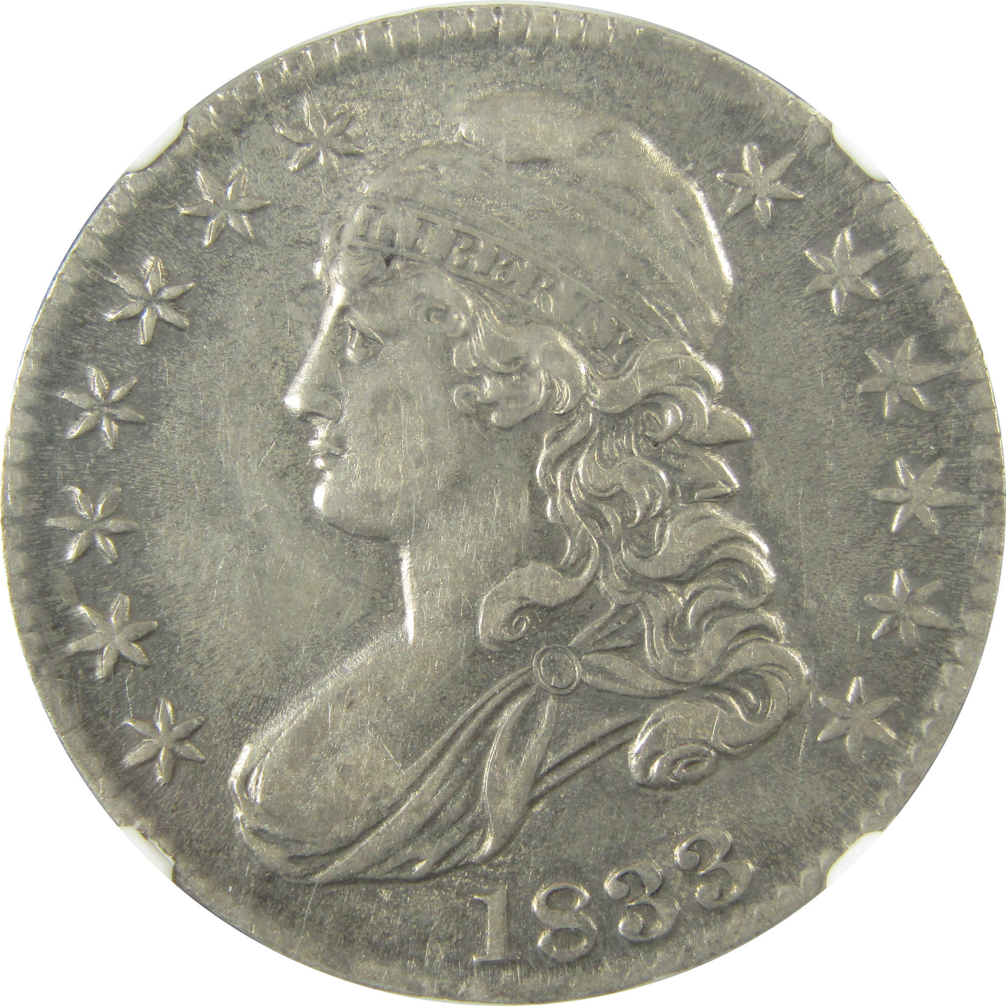 1833 Capped Bust Silver Half Dollar AU 55 NGC 50c Coin SKU:CP1654